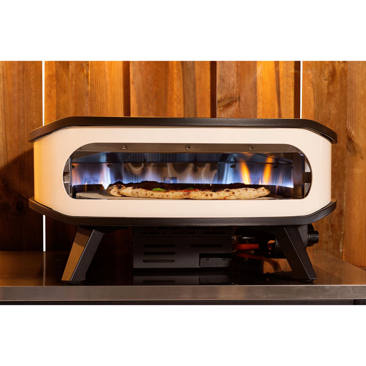 Four à pizza gaz - 8KW - Zinc - Avec pierre rotative