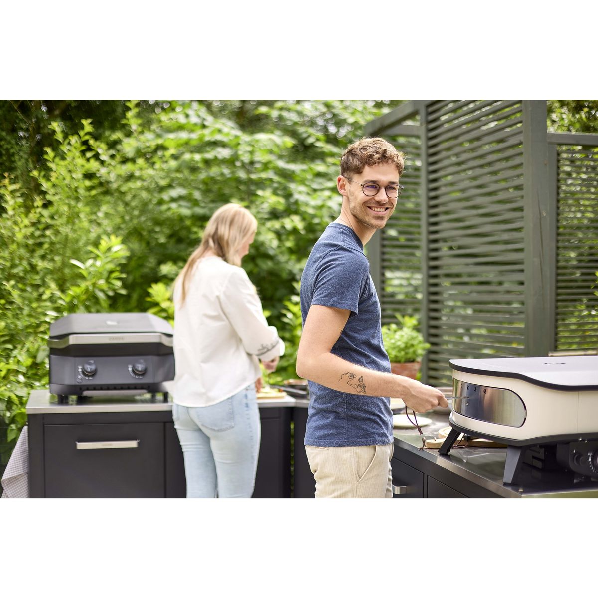 Four à pizza gaz - 8KW - Zinc - Avec pierre rotative