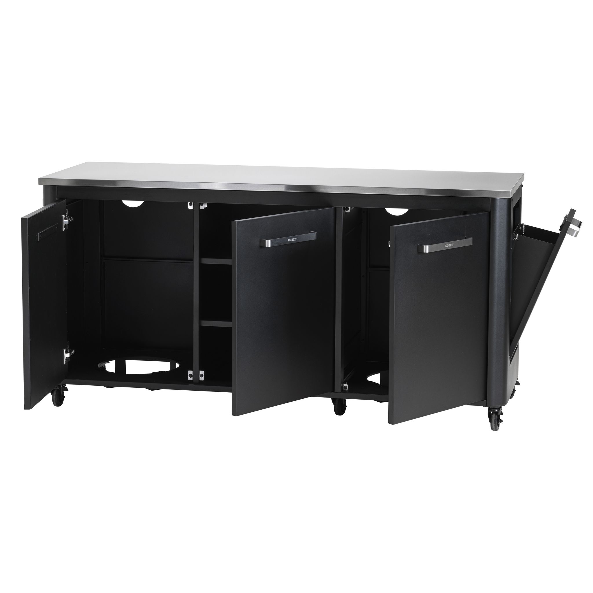 Voir la diapositive 3 : Cuisine extérieure - Acier laqué zingué - 210x67x90cm