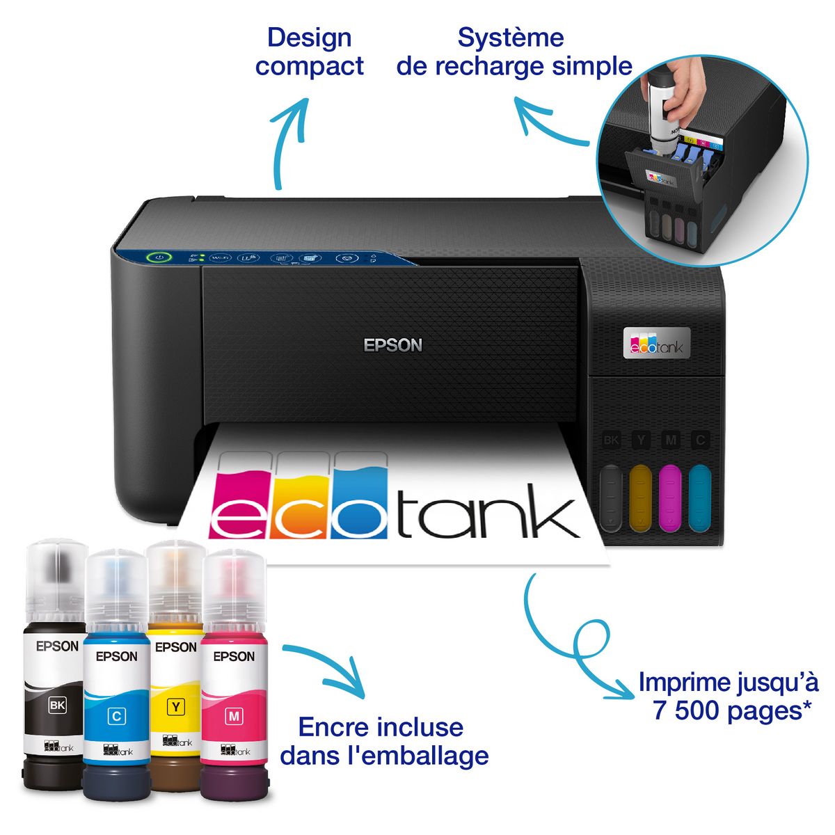 EPSON Imprimante jet d'encre EcoTank ET- 2861
