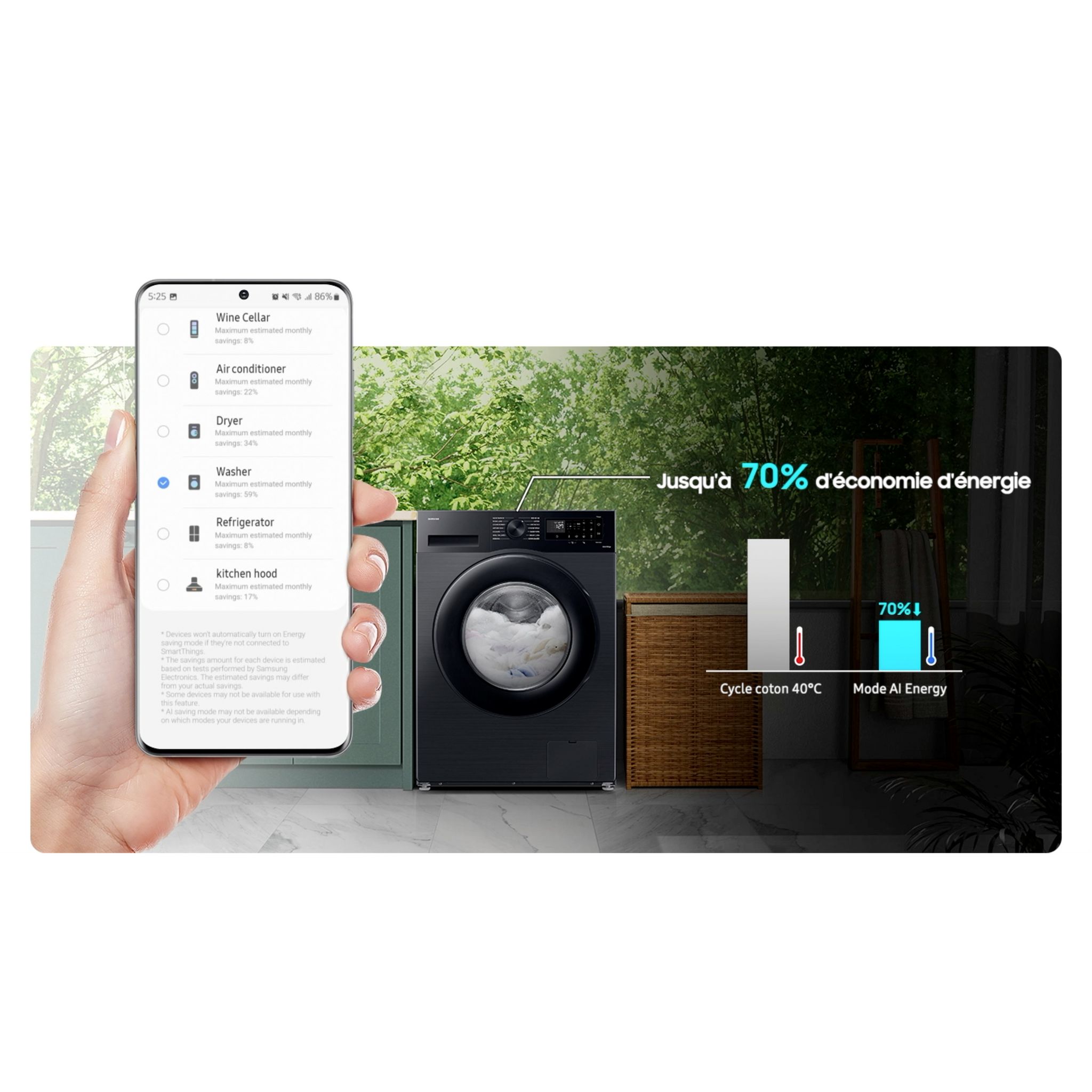 Voir la diapositive 7 : SAMSUNG Lave linge hublot à induction WW80CGC04DAB, 8 kg, 1400 T/min, A