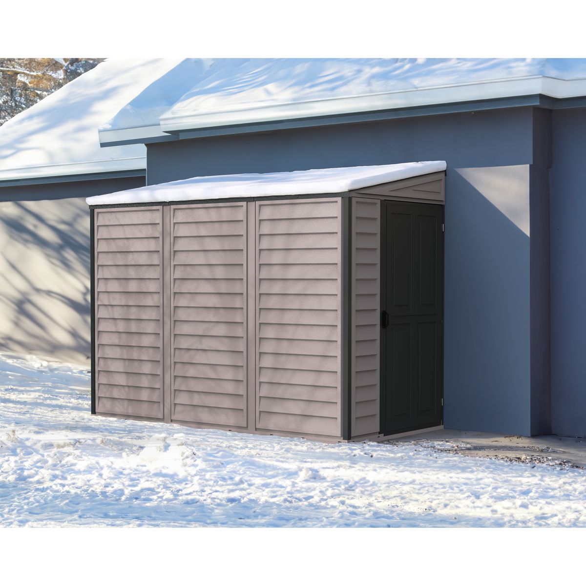 DURAMAX Abri de jardin adossable PVC Gris - 2,94m² - SIDEMATE