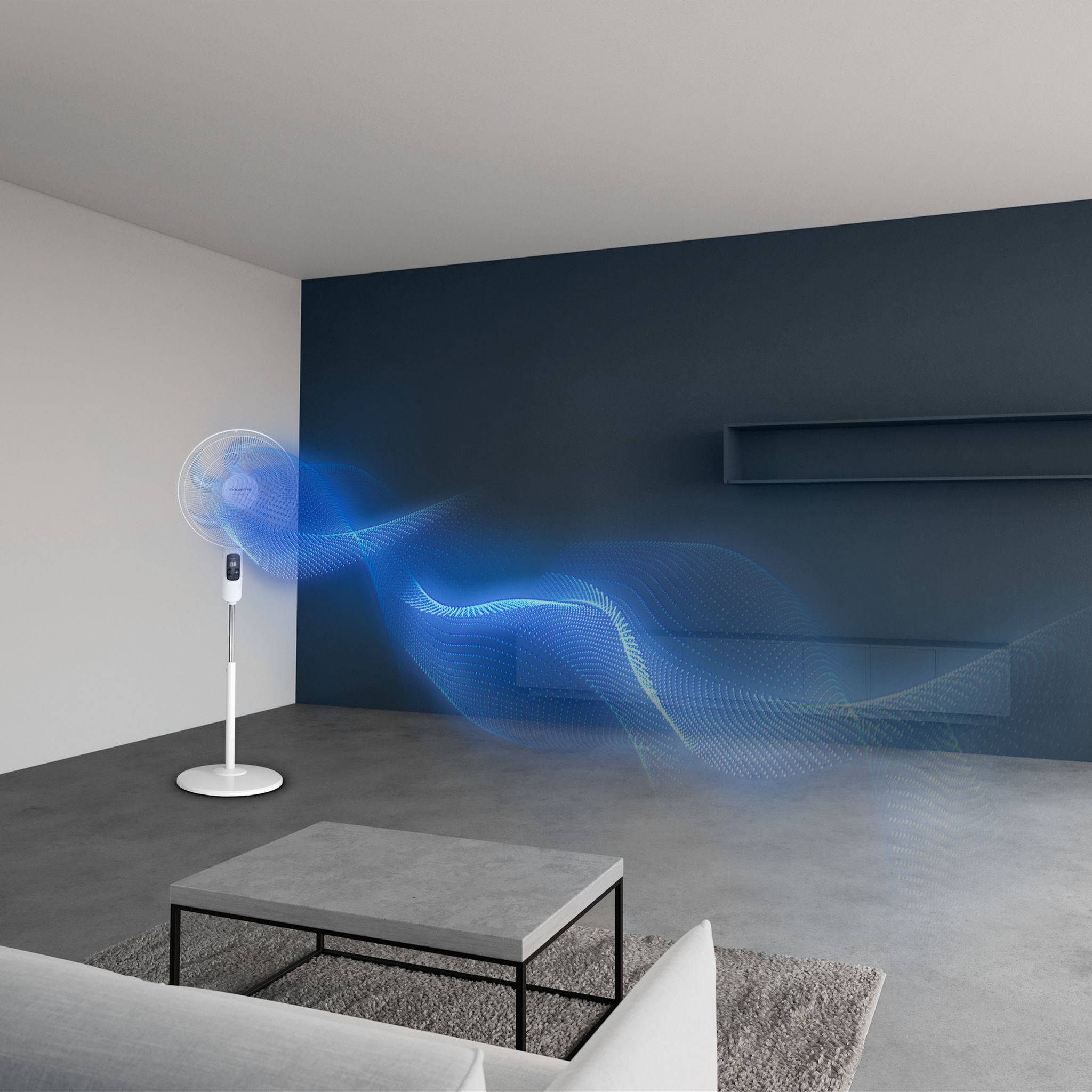 Voir la diapositive 2 : ROWENTA Ventilateur sur pied VU5450F0 - Blanc