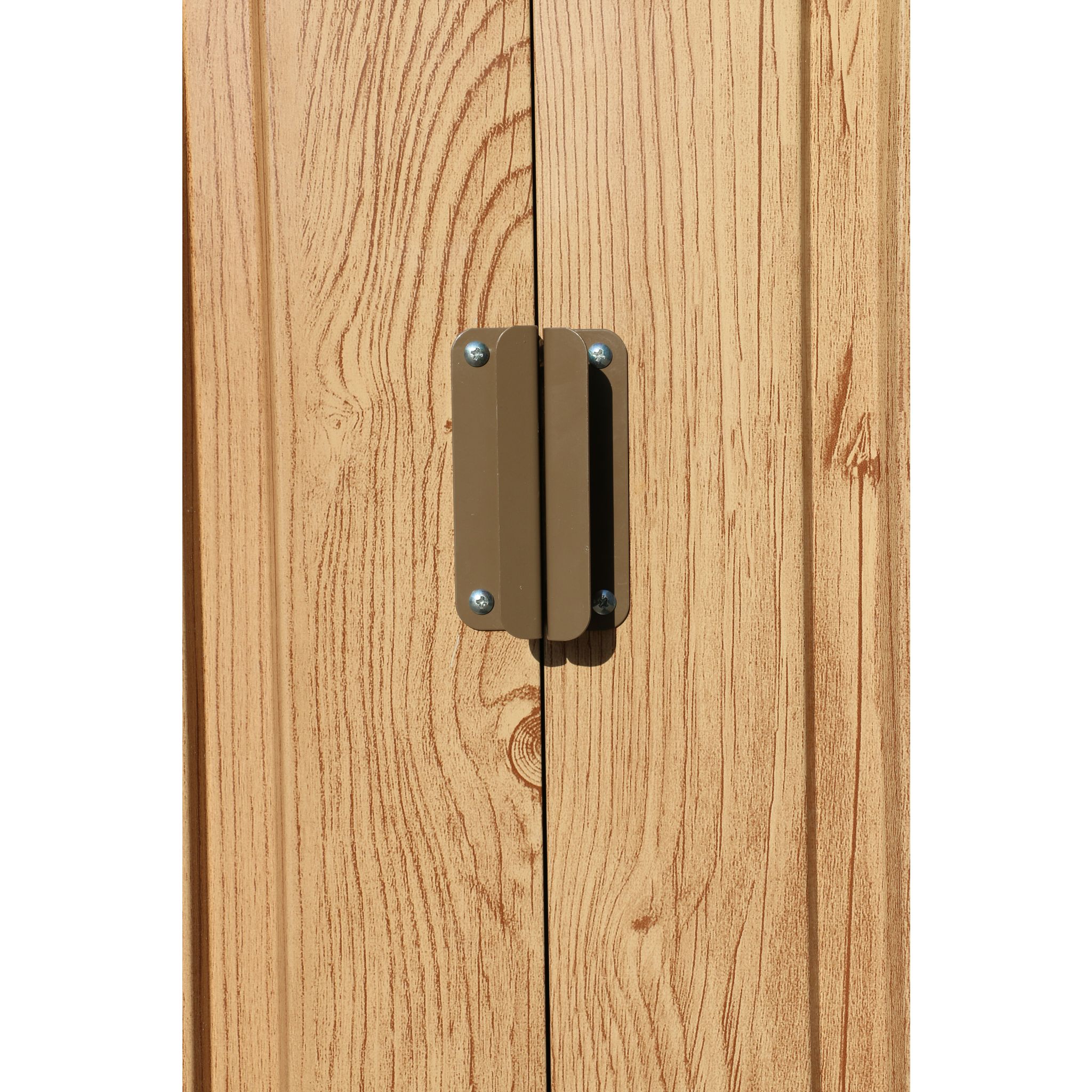 Voir la diapositive 2 : DURAMAX Abri de jardin métal imitation bois 2,47m² + kit ancrage inclus