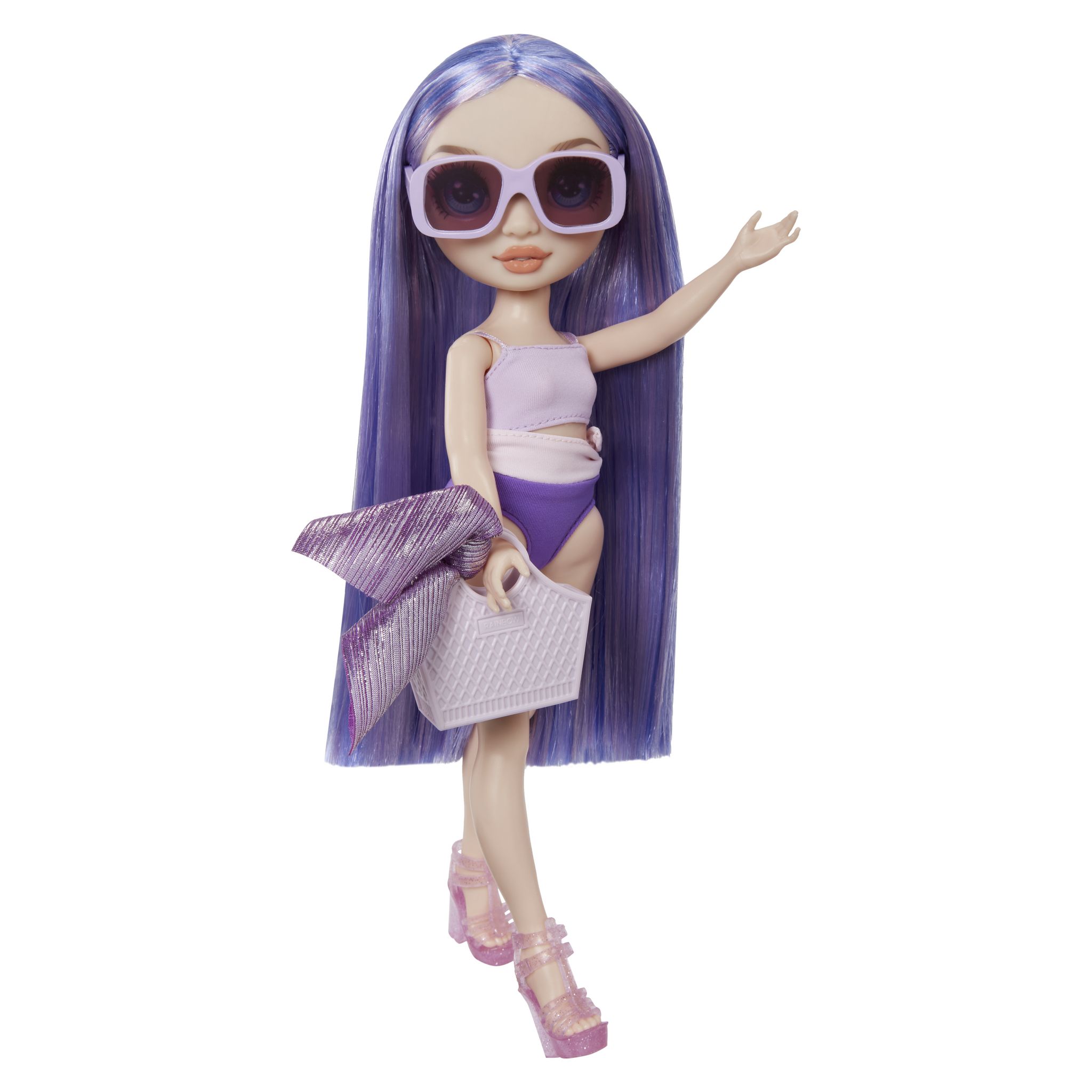 Voir la diapositive 2 : MGA Poupée Rainbow High Swim and Style Violet Willow 27cm