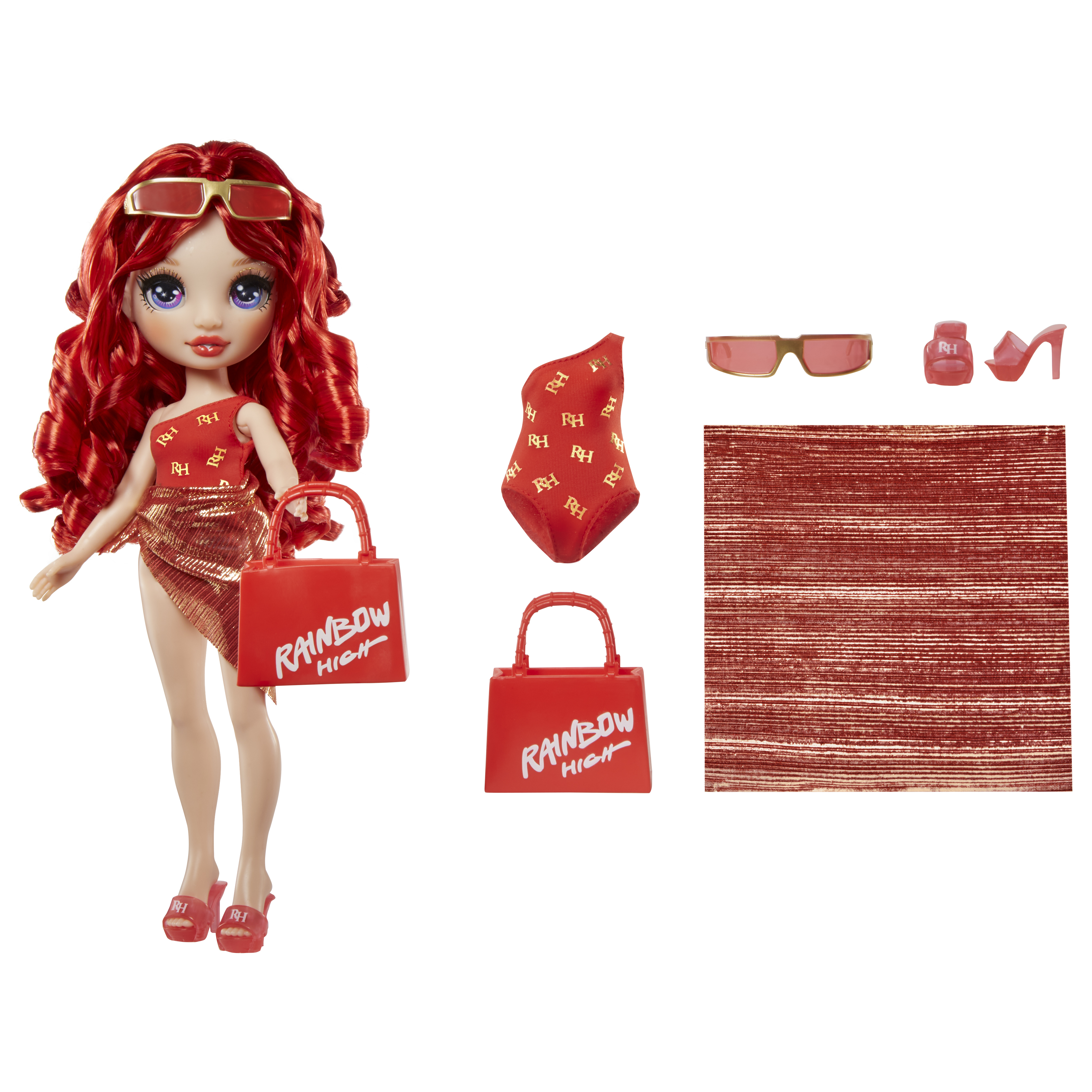Voir la diapositive 4 : MGA Poupée Rainbow High Swim and Style Ruby Anderson 27 cm