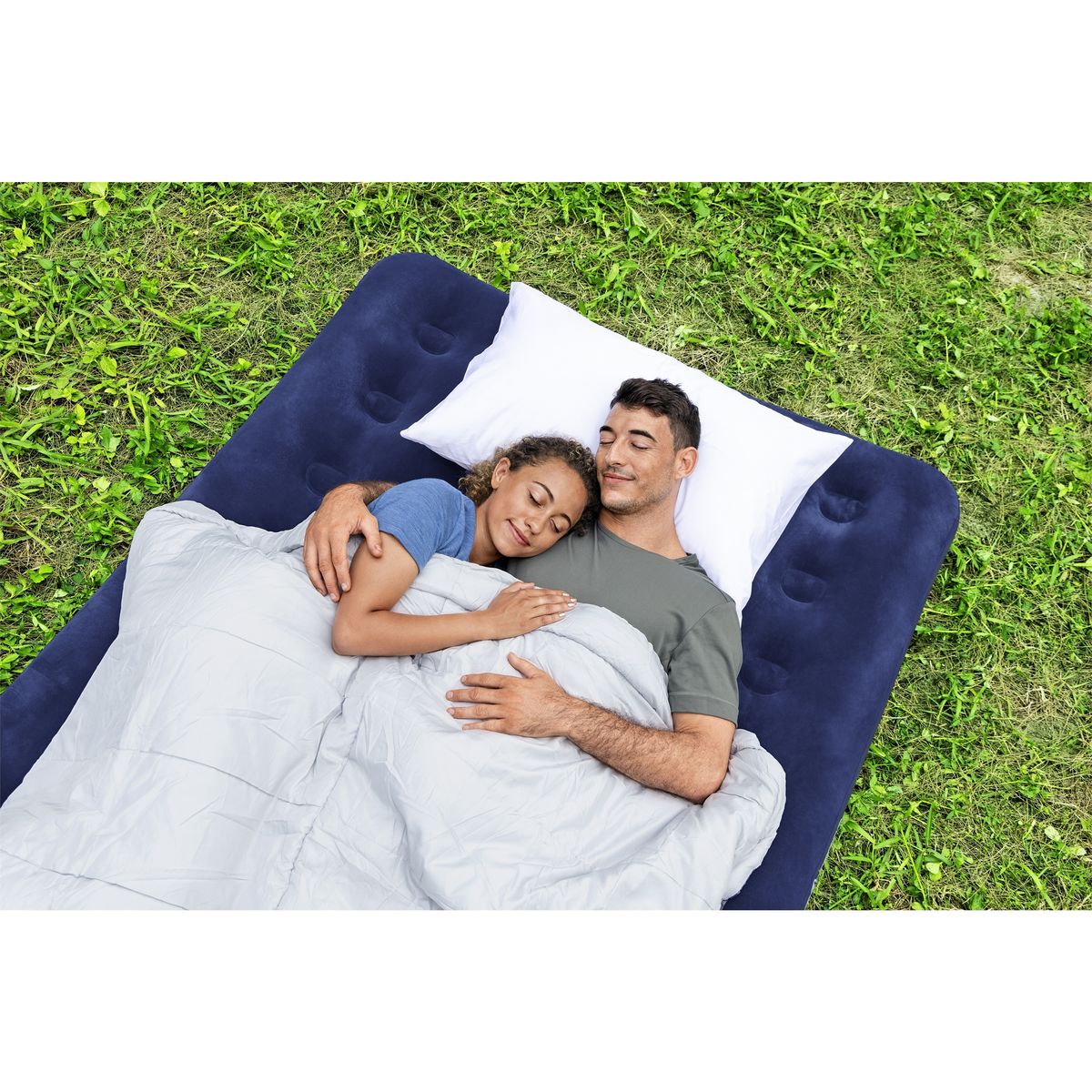 BESTWAY Matelas gonflable double  191 x 137 x 22 cm - Bleu