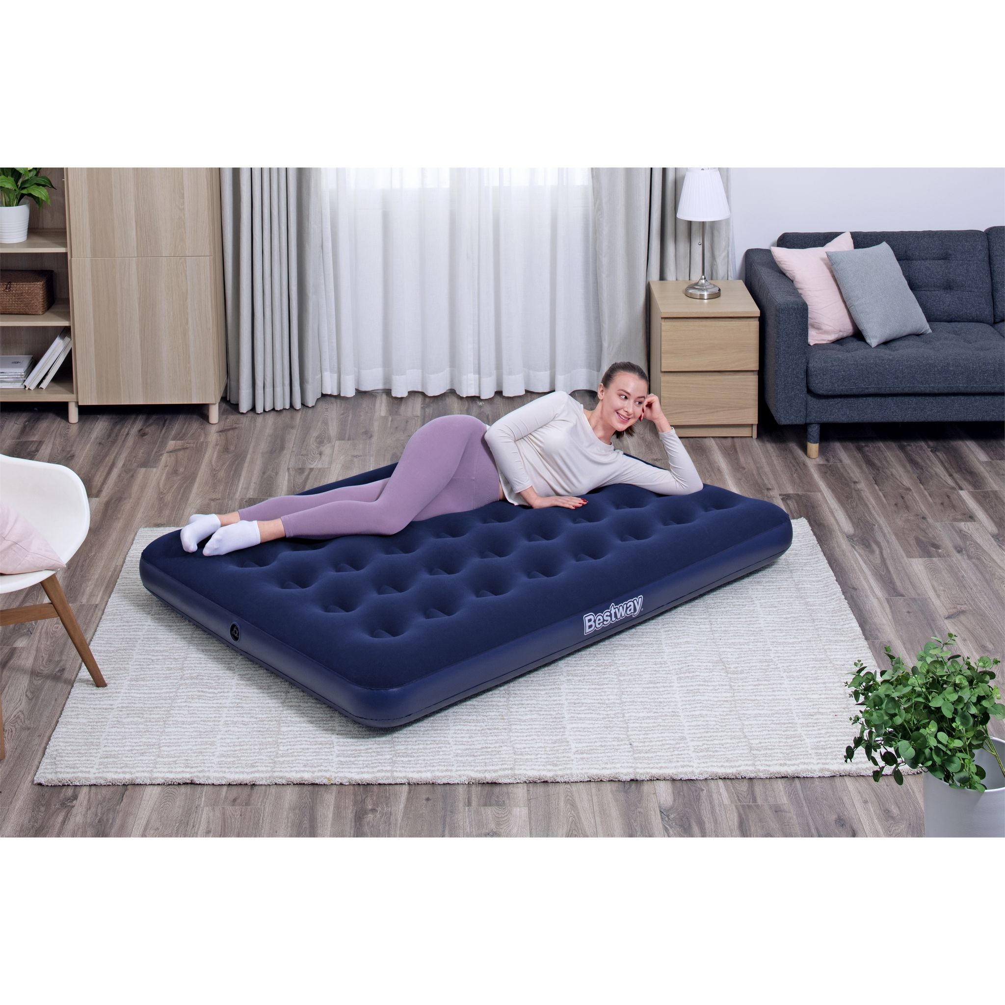 Voir la diapositive 7 : BESTWAY Matelas gonflable double 191 x 137 x 22 cm - Bleu