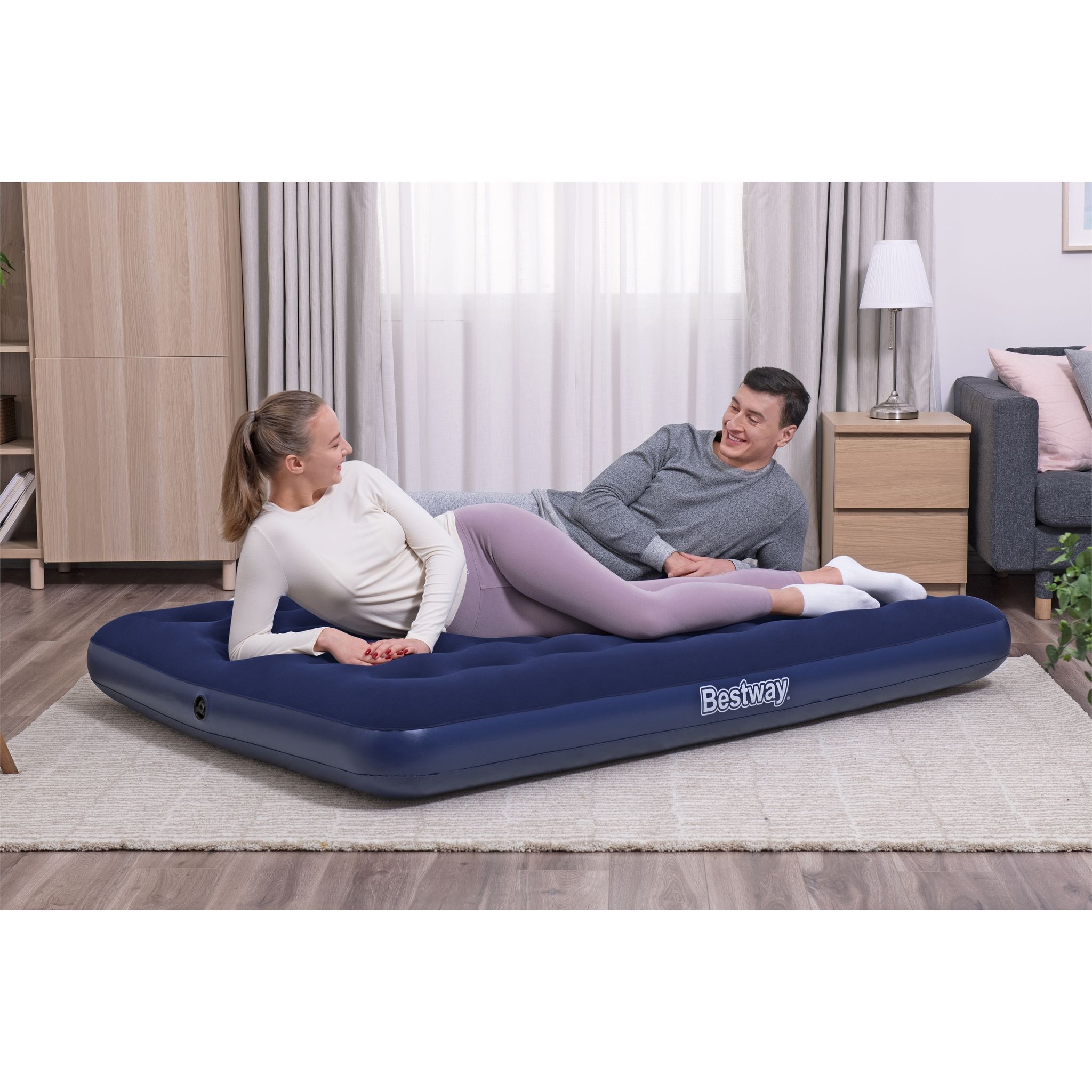 Voir la diapositive 8 : BESTWAY Matelas gonflable double 191 x 137 x 22 cm - Bleu