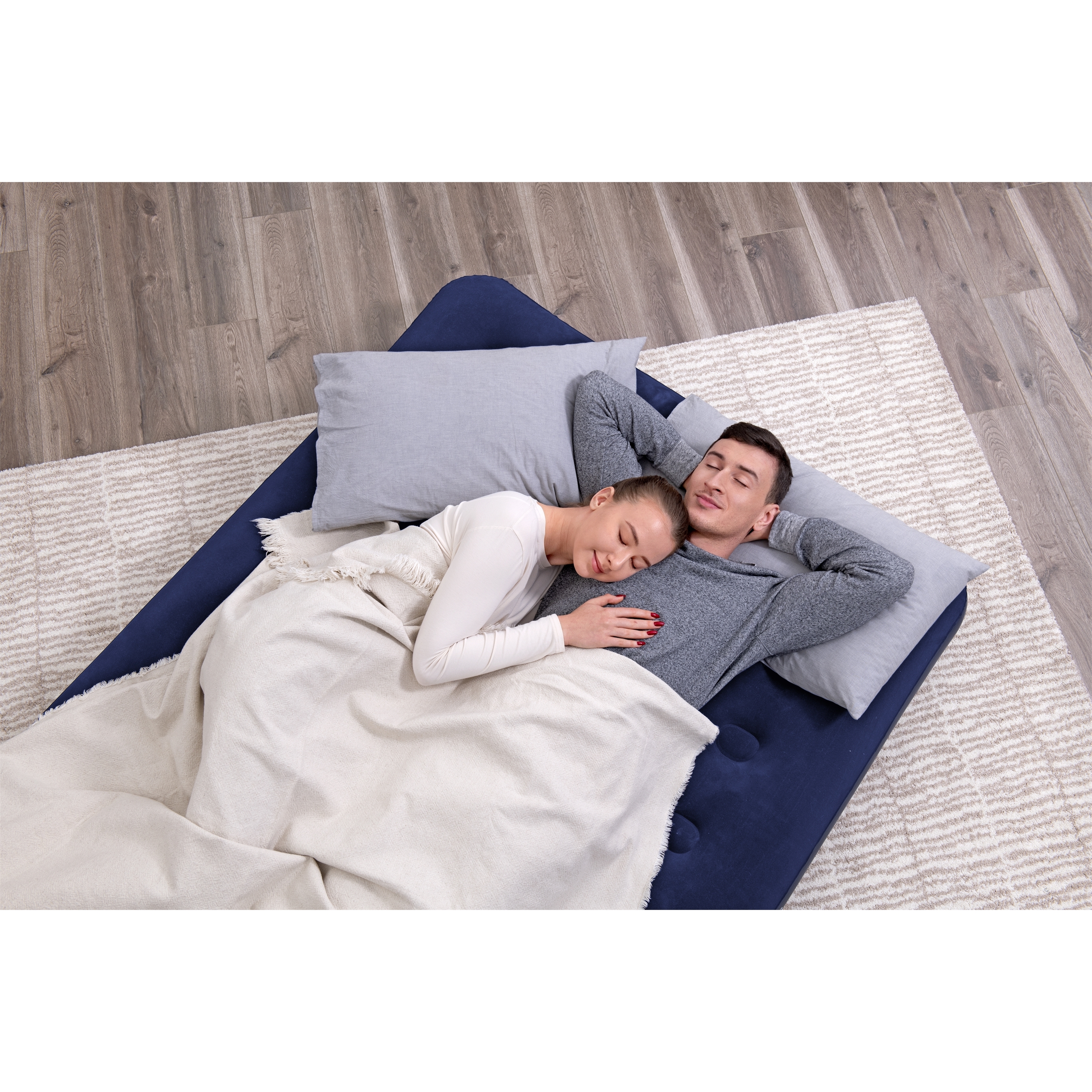 Voir la diapositive 9 : BESTWAY Matelas gonflable double 191 x 137 x 22 cm - Bleu