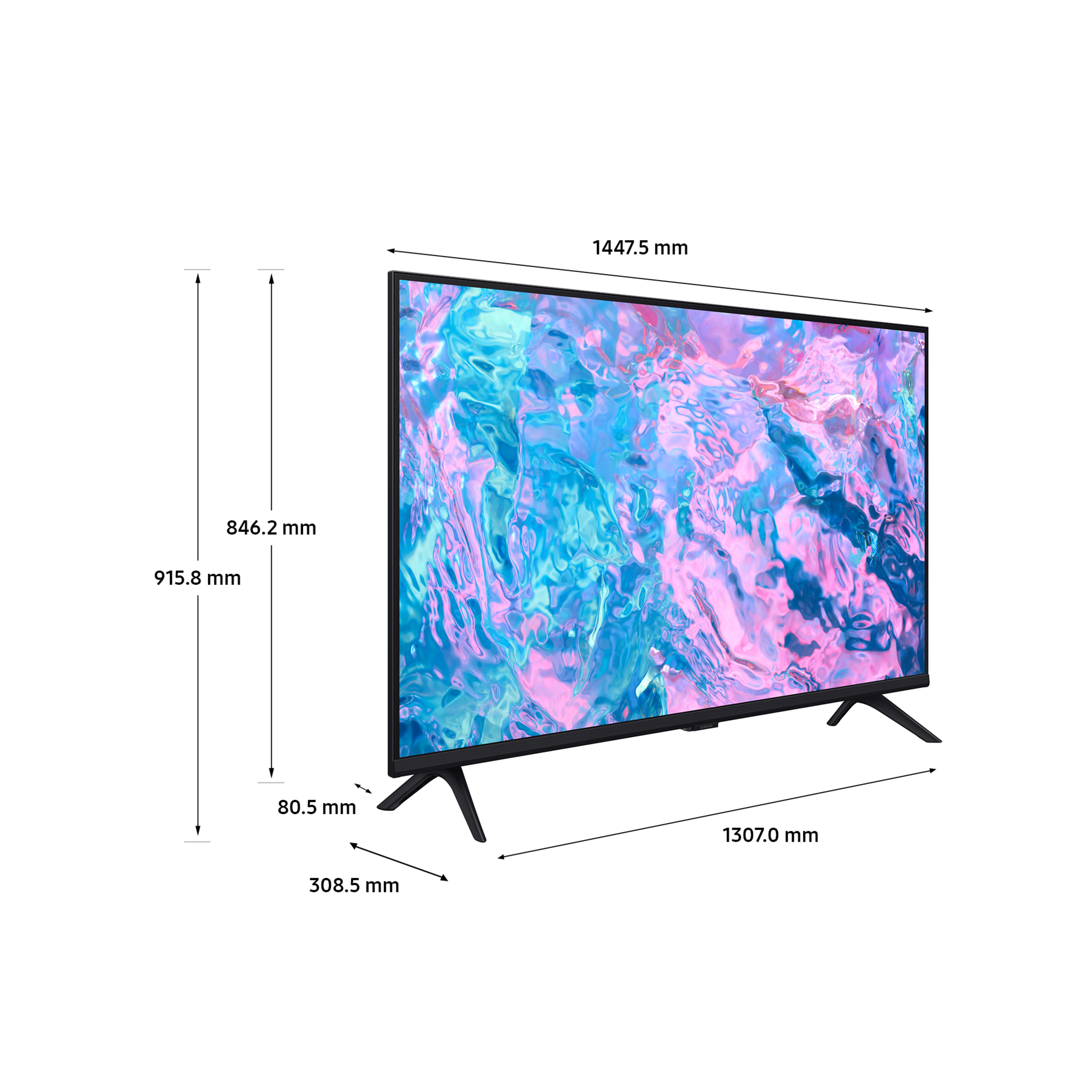 Voir la diapositive 2 : SAMSUNG TU65CU7025 2024 TV LED Crystal UHD 4K  163 cm Smart TV