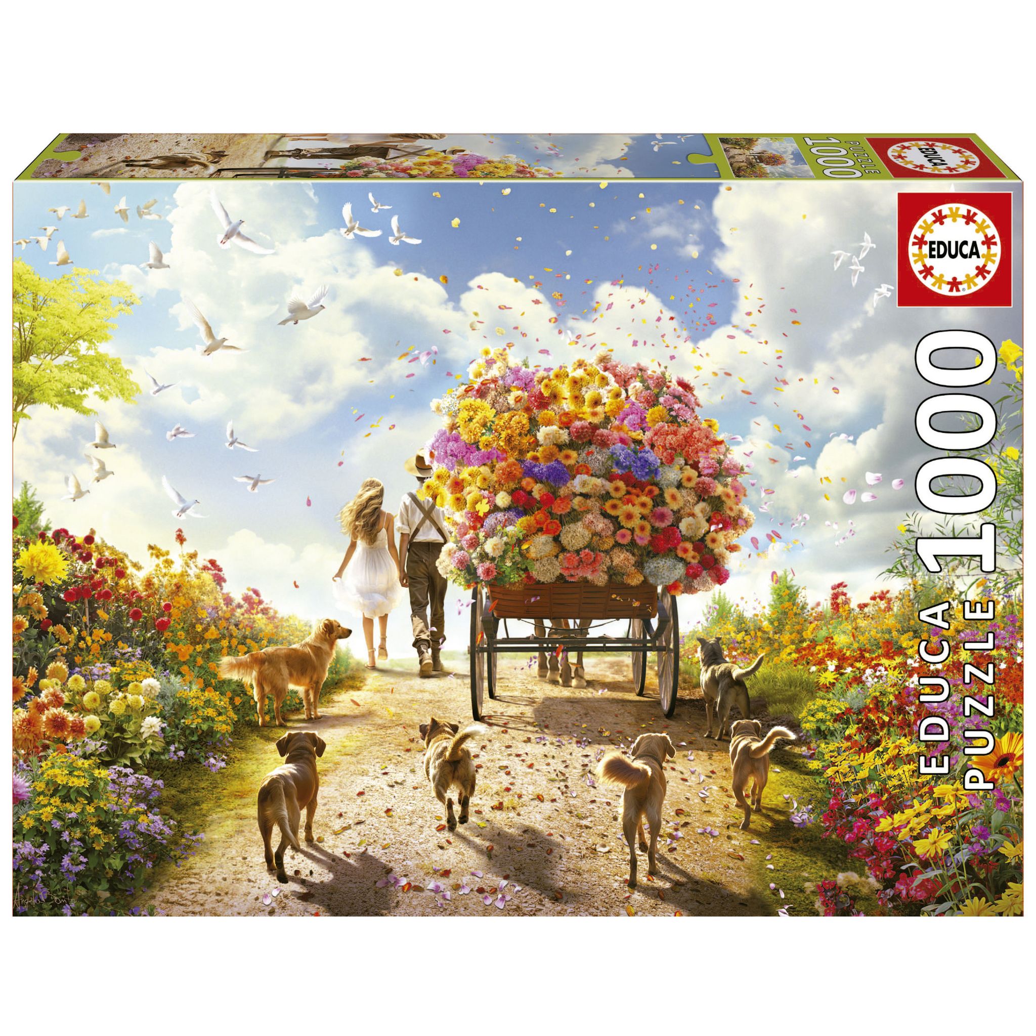 EDUCA Puzzle 1000 pièces Chariot de Fleurs