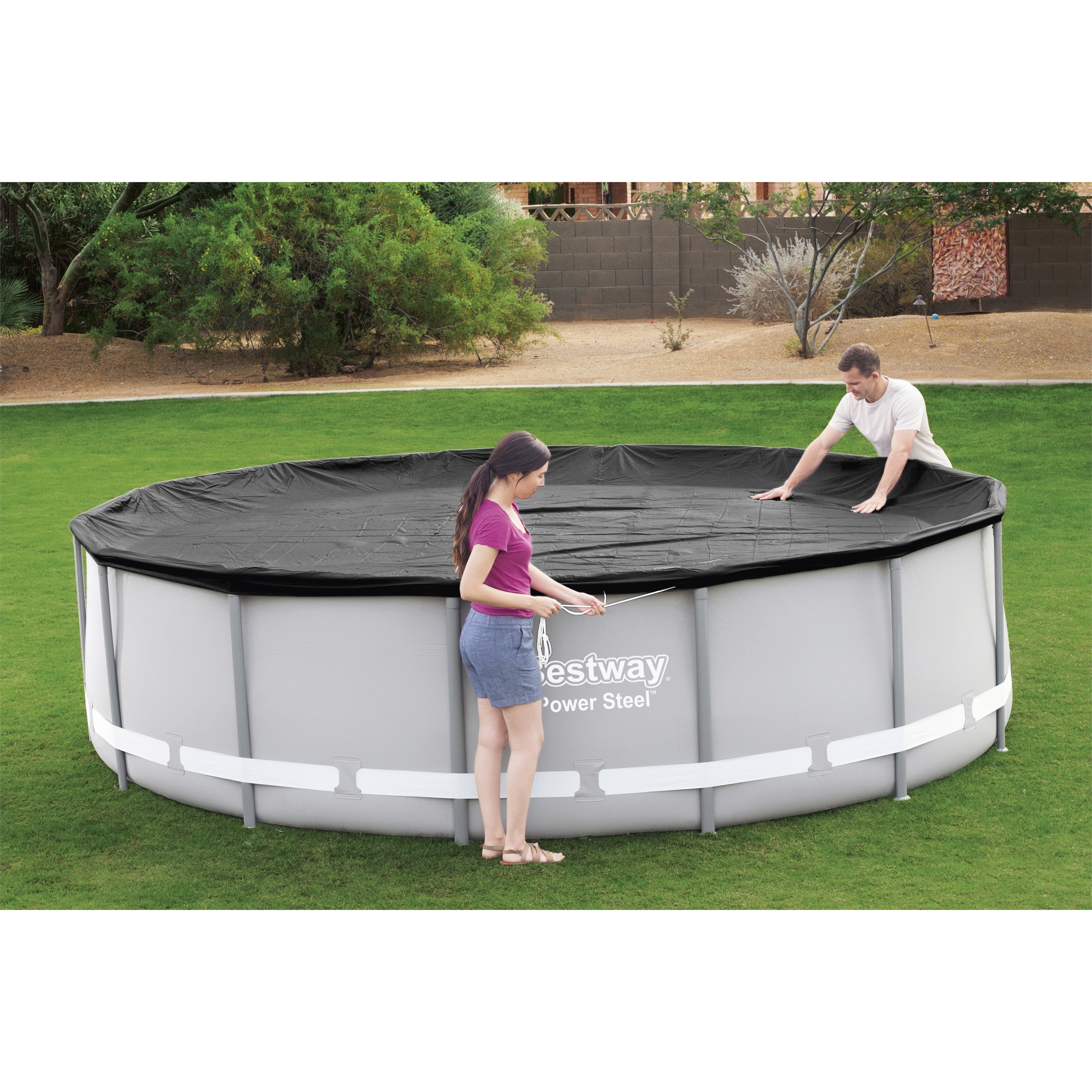 BESTWAY Bâches De Piscine 4 saisons Ø 427 Cm - Noir