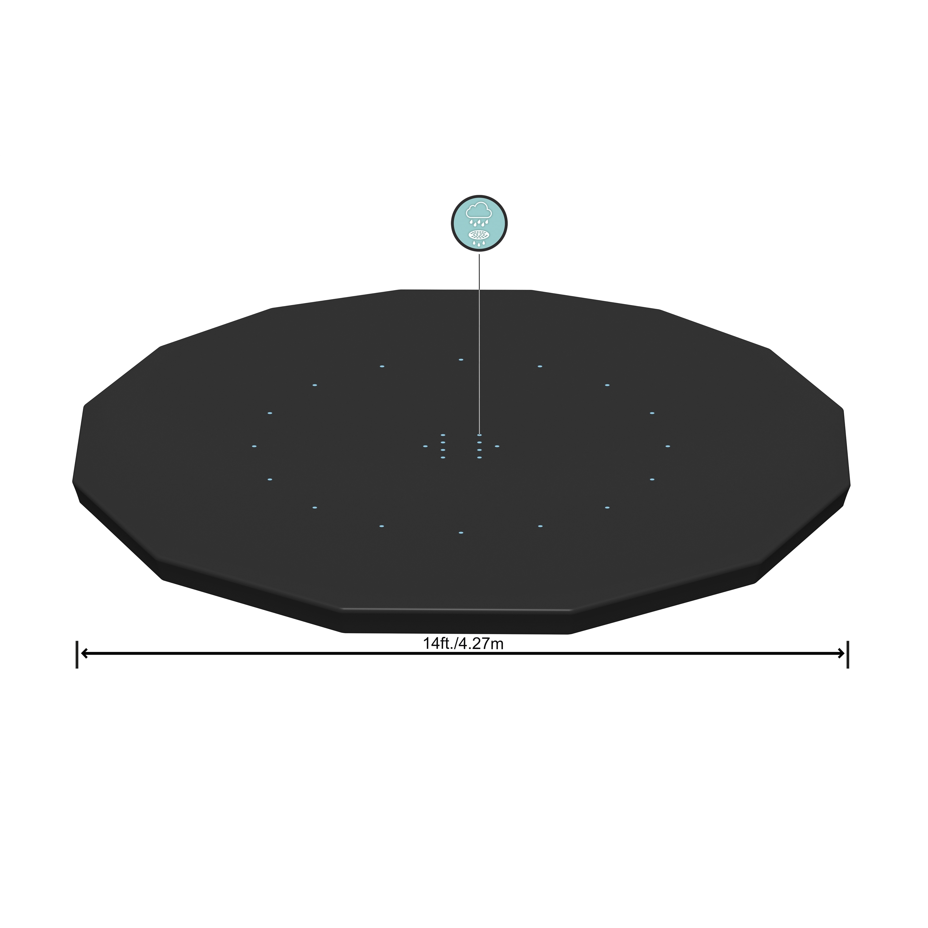 Voir la diapositive 2 : BESTWAY Bâches De Piscine 4 saisons Ø 427 Cm - Noir