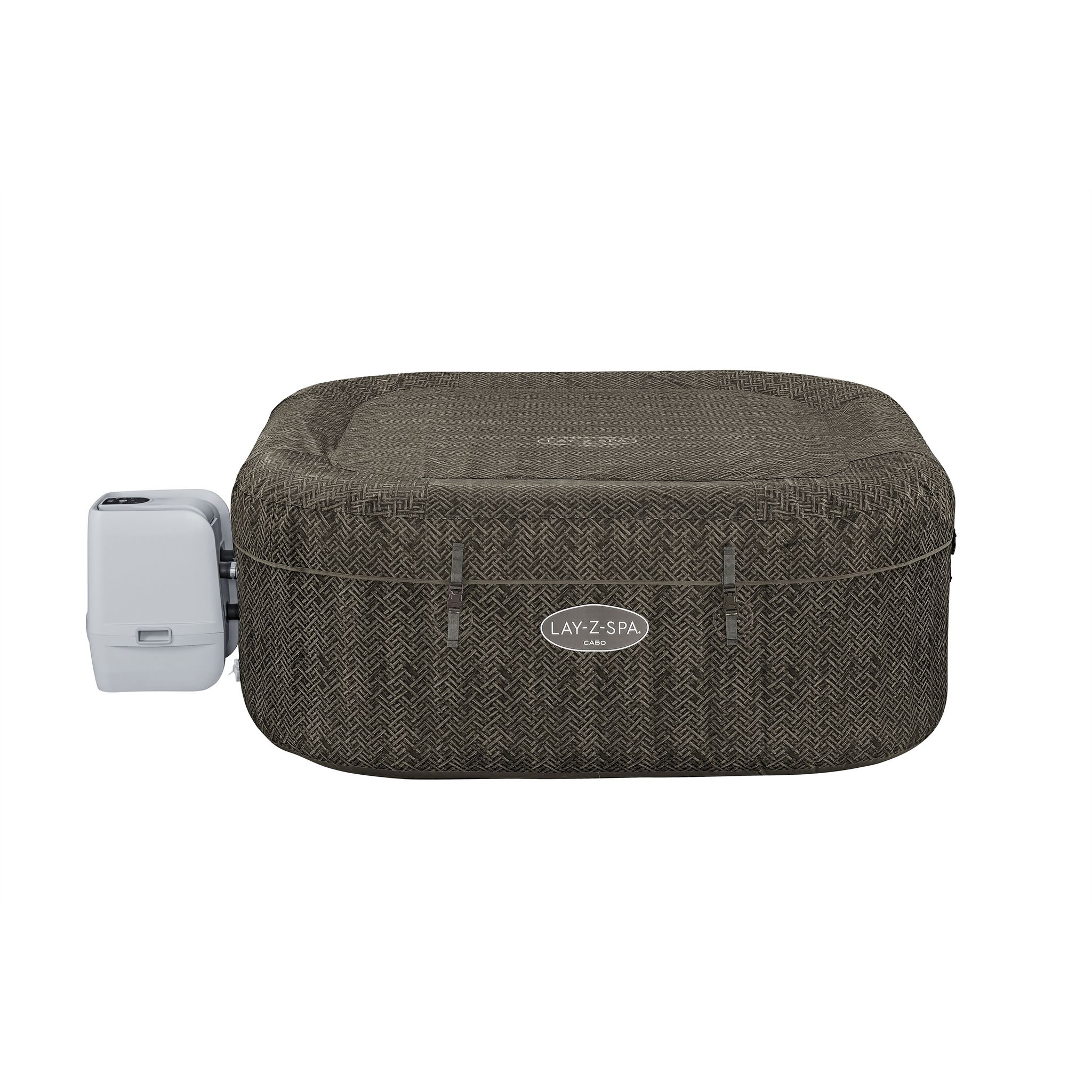 Voir la diapositive 4 : BESTWAY Spa gonflable carré Lay-Z-Spa Cabo Hydrojet™ 4-6 places Wifi - Imprimé osier