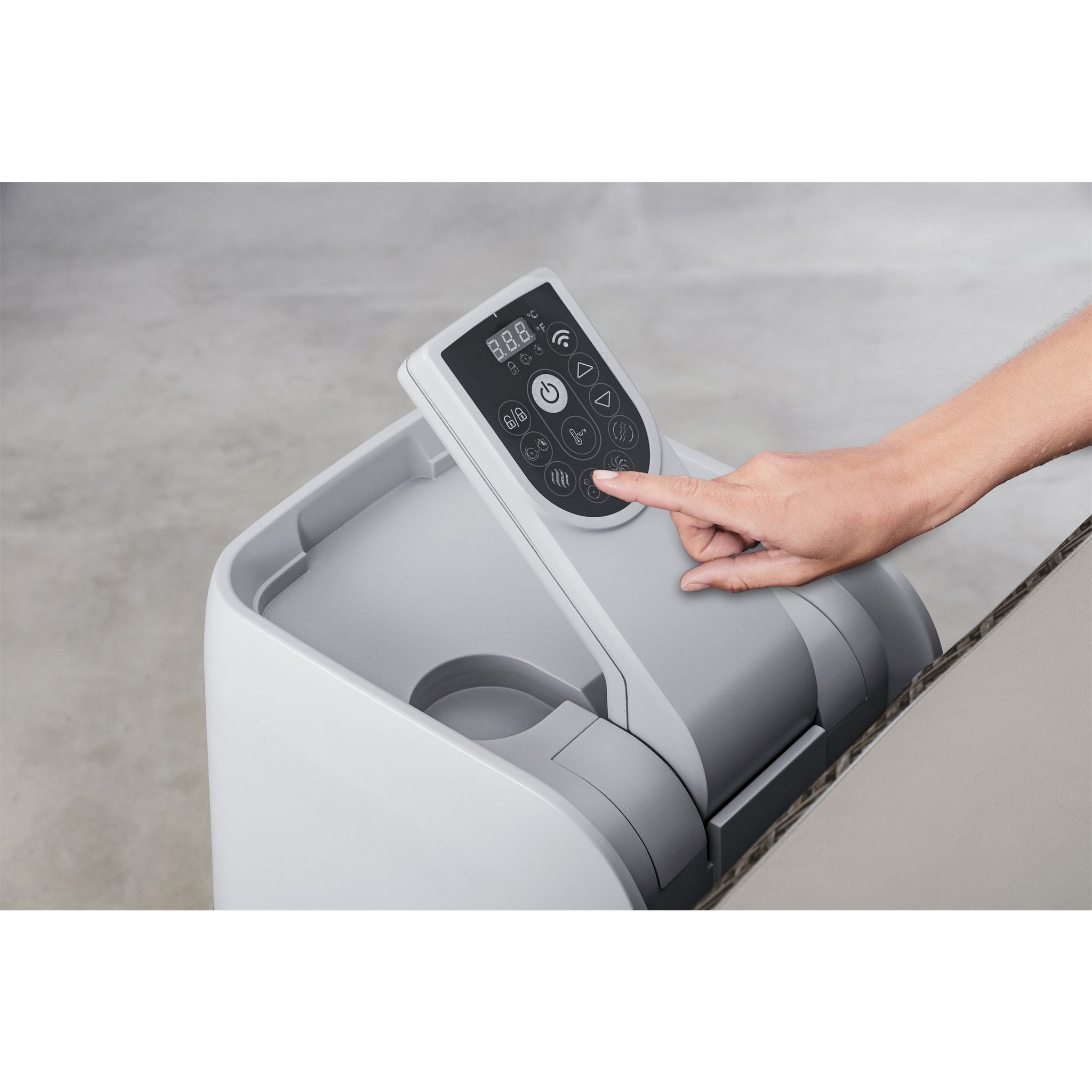 Voir la diapositive 6 : BESTWAY Spa gonflable carré Lay-Z-Spa Cabo Hydrojet™ 4-6 places Wifi - Imprimé osier