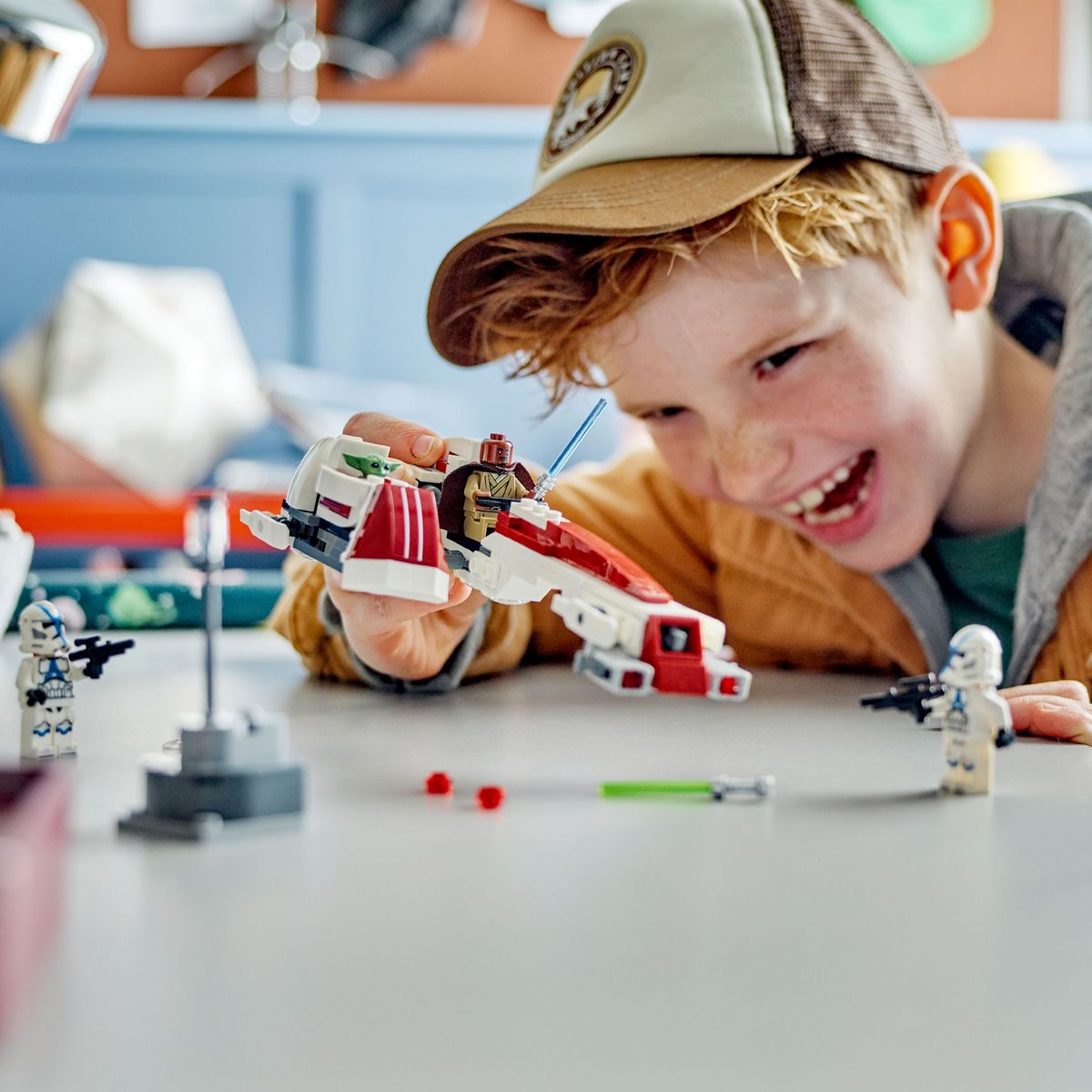 LEGO Star Wars 75378 - The Mandalorian L'évasion en Speeder BARC Set de construction pour enfants - Moto avec side-car à construire, Inclut Kelleran Beq et Grogu,