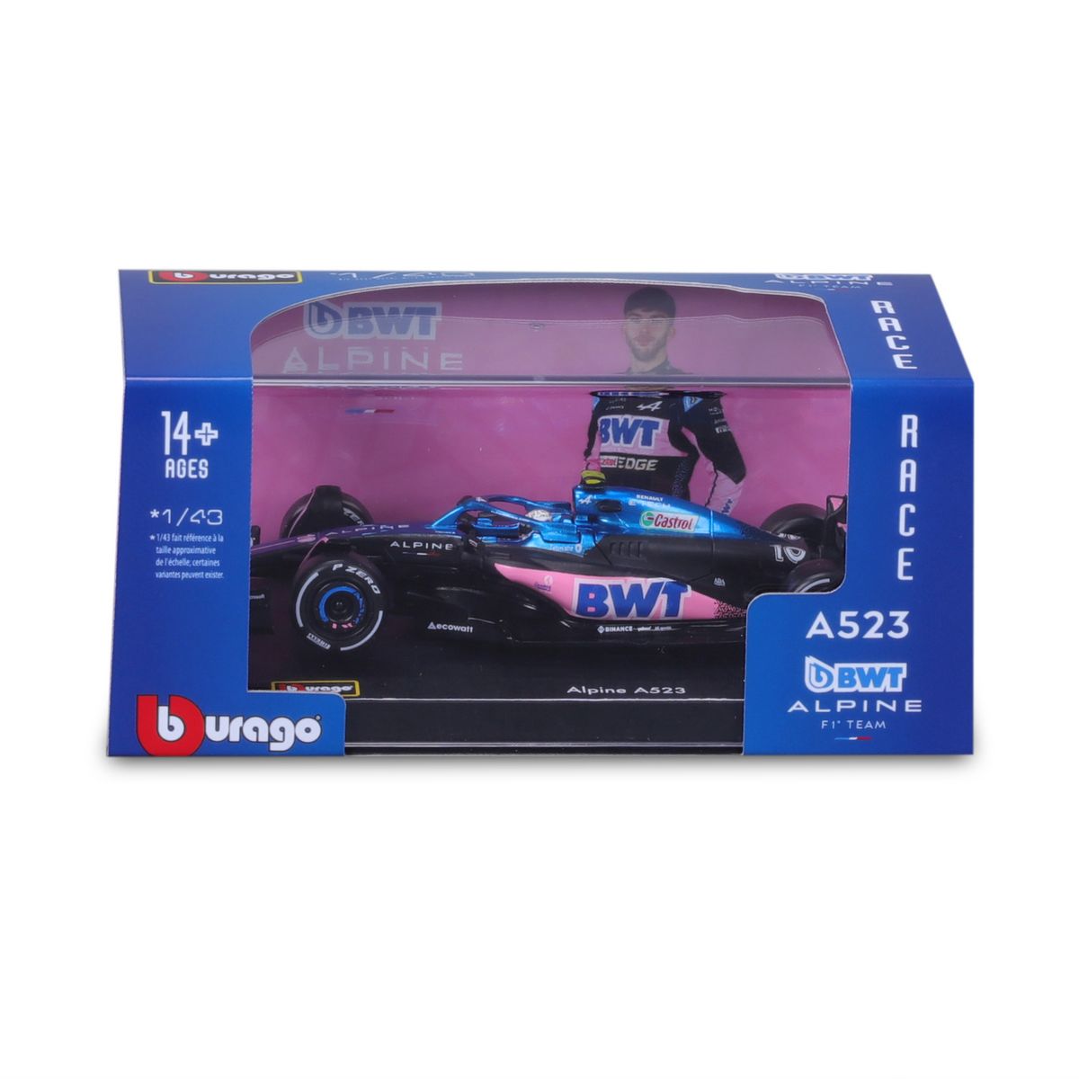 BBURAGO Voiture Racing MCL60 Pilote avec casque échelle 1/43ème