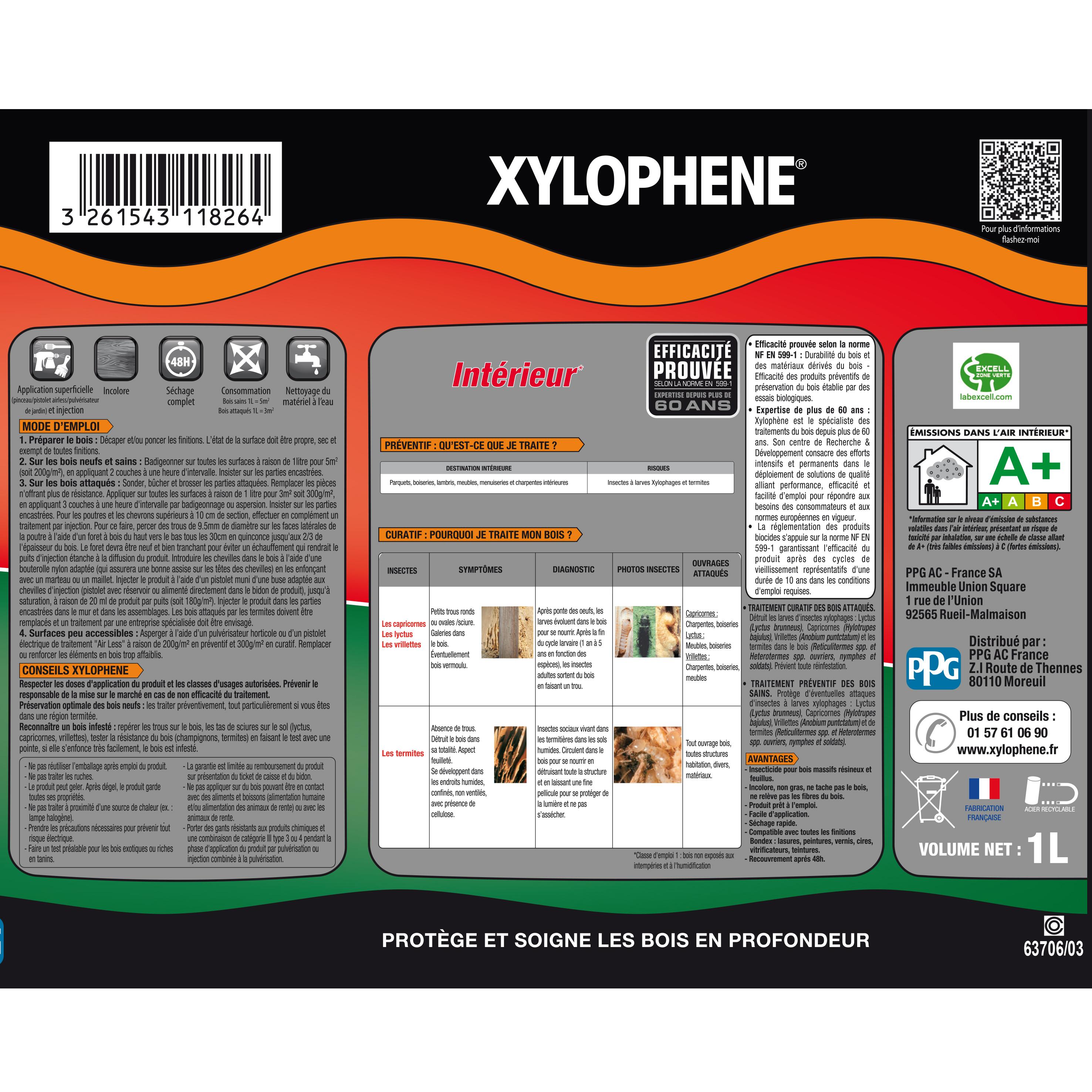 Voir la diapositive 5 : XYLOPHENE Traitement poutres-charpentes1l