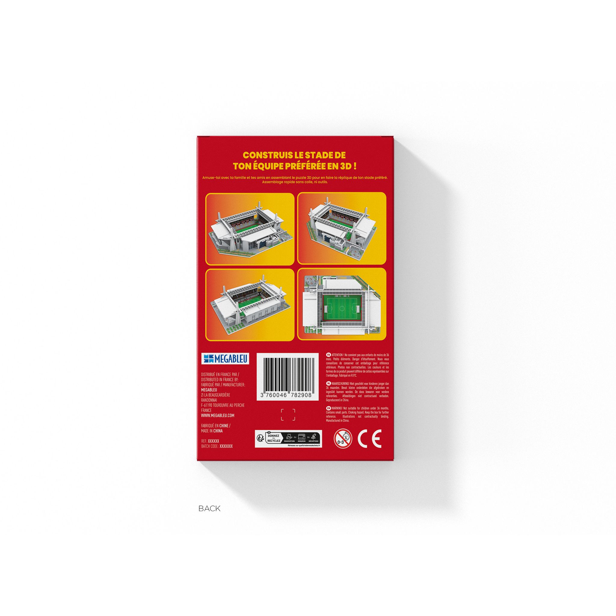 Voir la diapositive 3 : MEGABLEU Puzzle 143 pièces Mini Stade RC Lens
