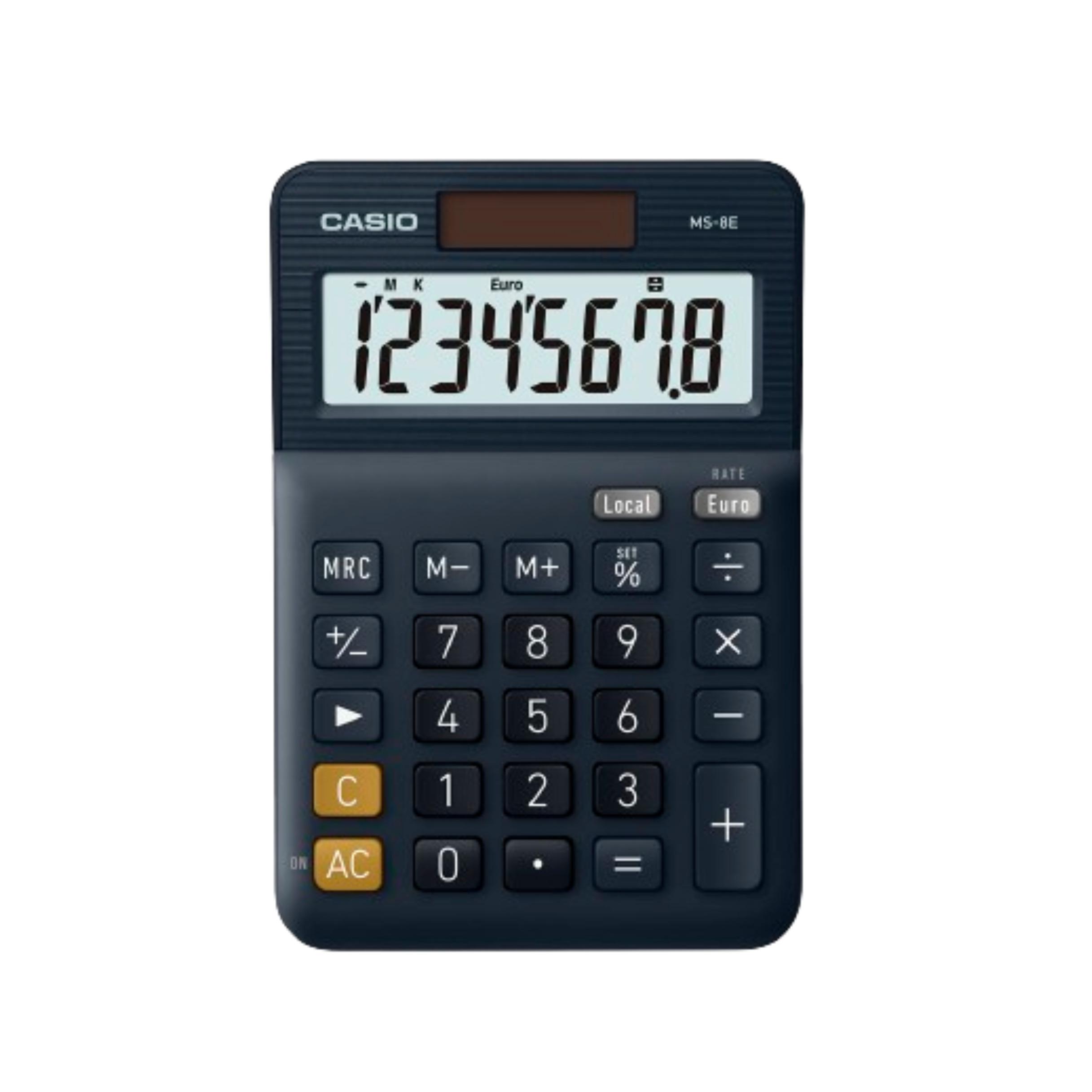 CASIO Calculatrice de bureau MS-8E 8 touches Écran LCD - Bleu marine