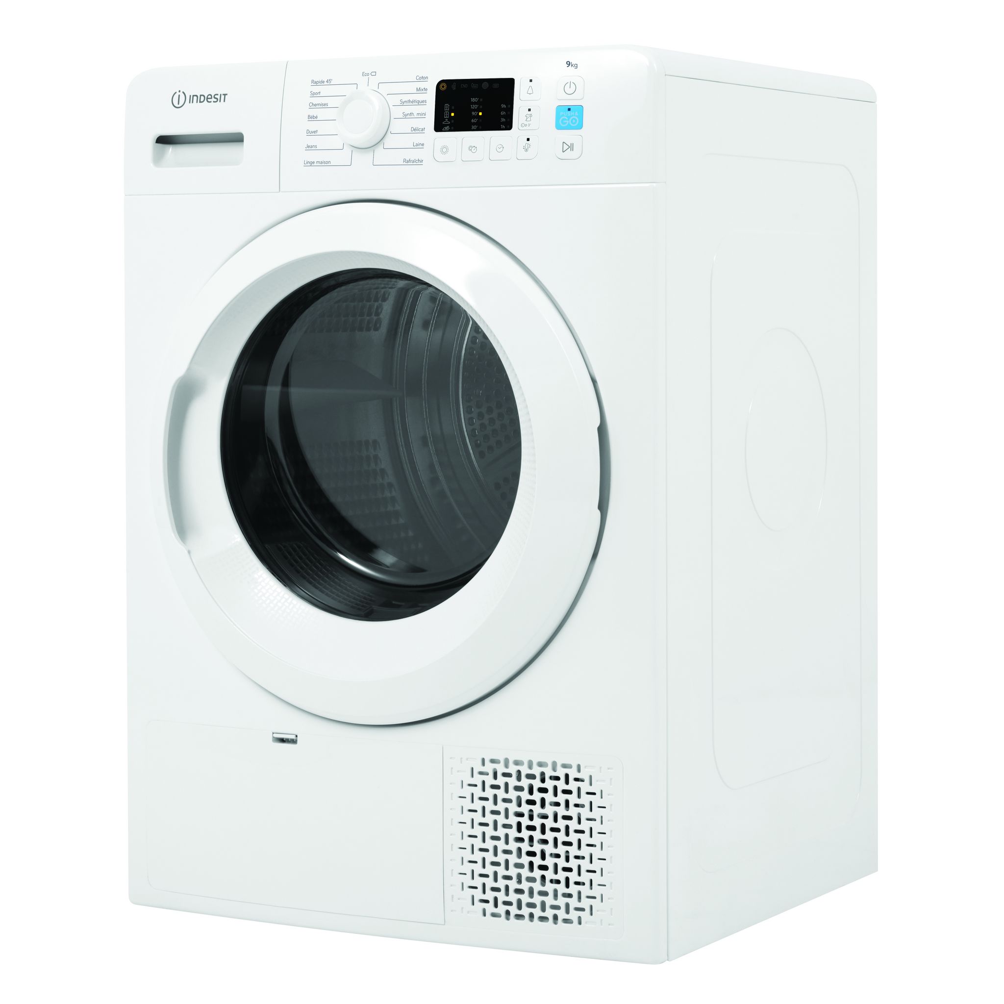 Voir la diapositive 2 : INDESIT Sèche linge hublot YTNM1091FR, 9 kg, Pompe à chaleur, A+