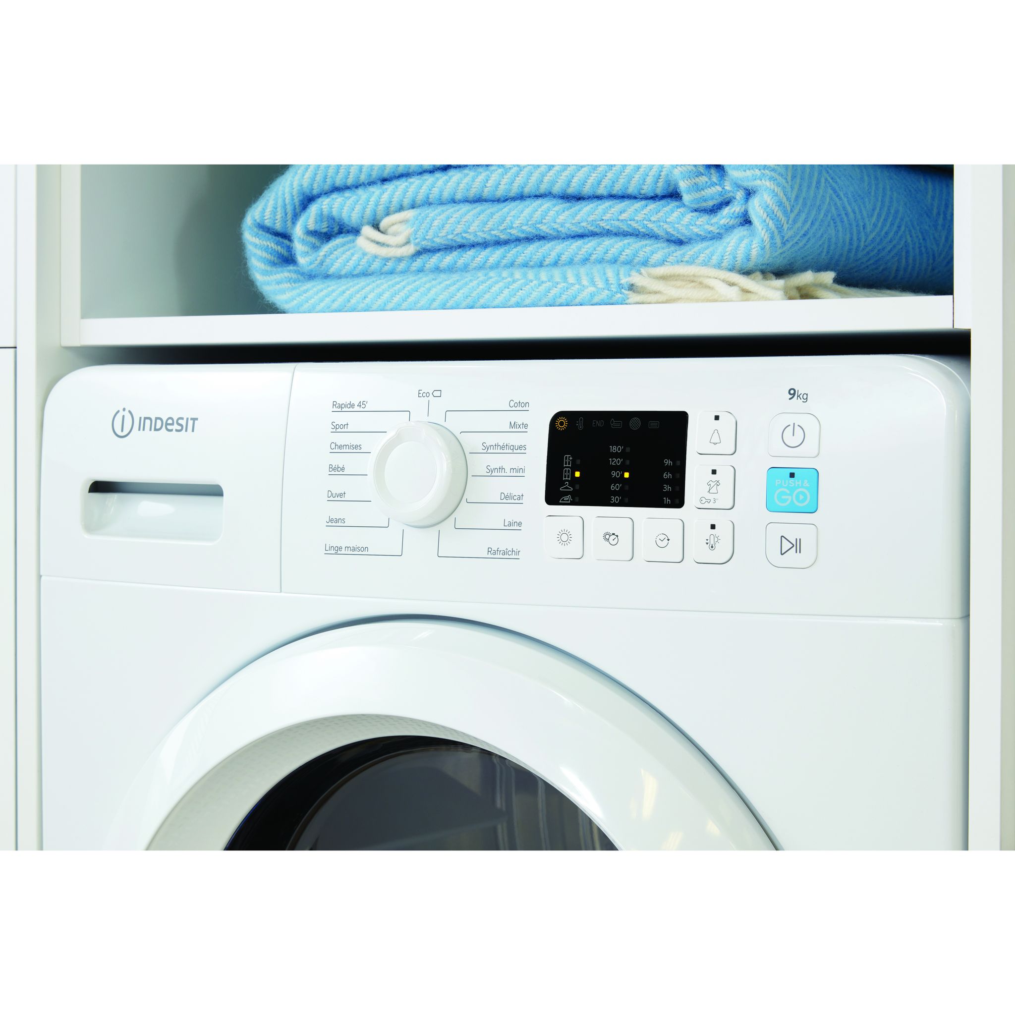 Voir la diapositive 3 : INDESIT Sèche linge hublot YTNM1091FR, 9 kg, Pompe à chaleur, A+