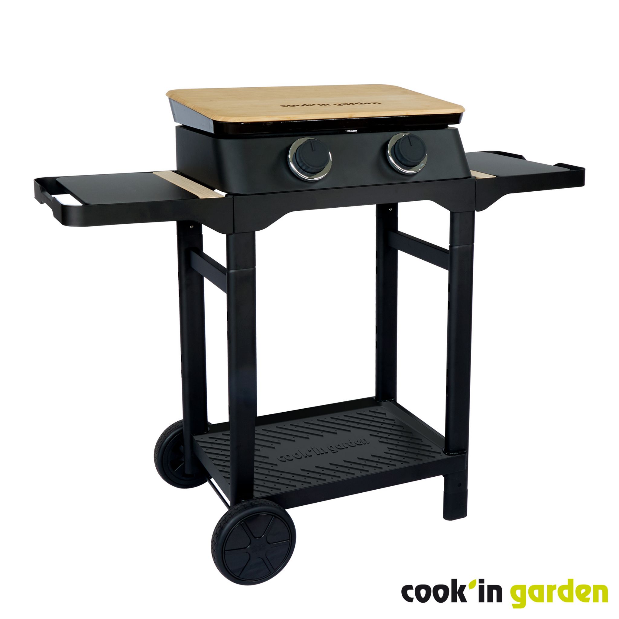 COOK IN GARDEN Plancha gaz sur chariot - 2 brûleurs - 4KW - Fonte ...