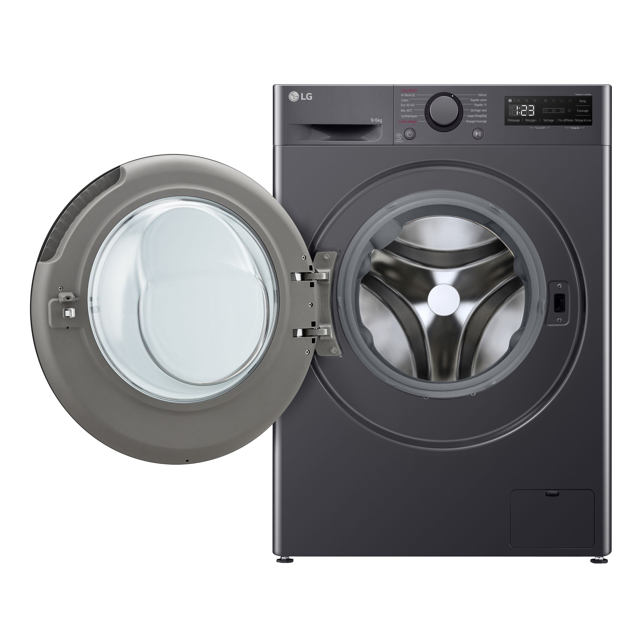 Voir la diapositive 3 : LG Lave linge hublot à induction F14R35MBS, 10 kg, 1400/min, A
