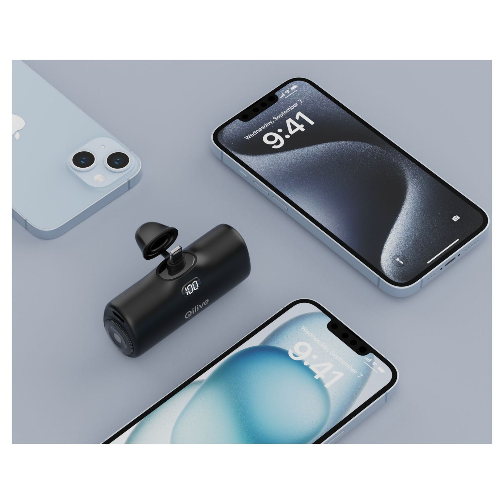 Voir la diapositive 7 : QILIVE Batterie de secours USB C 4600mAh