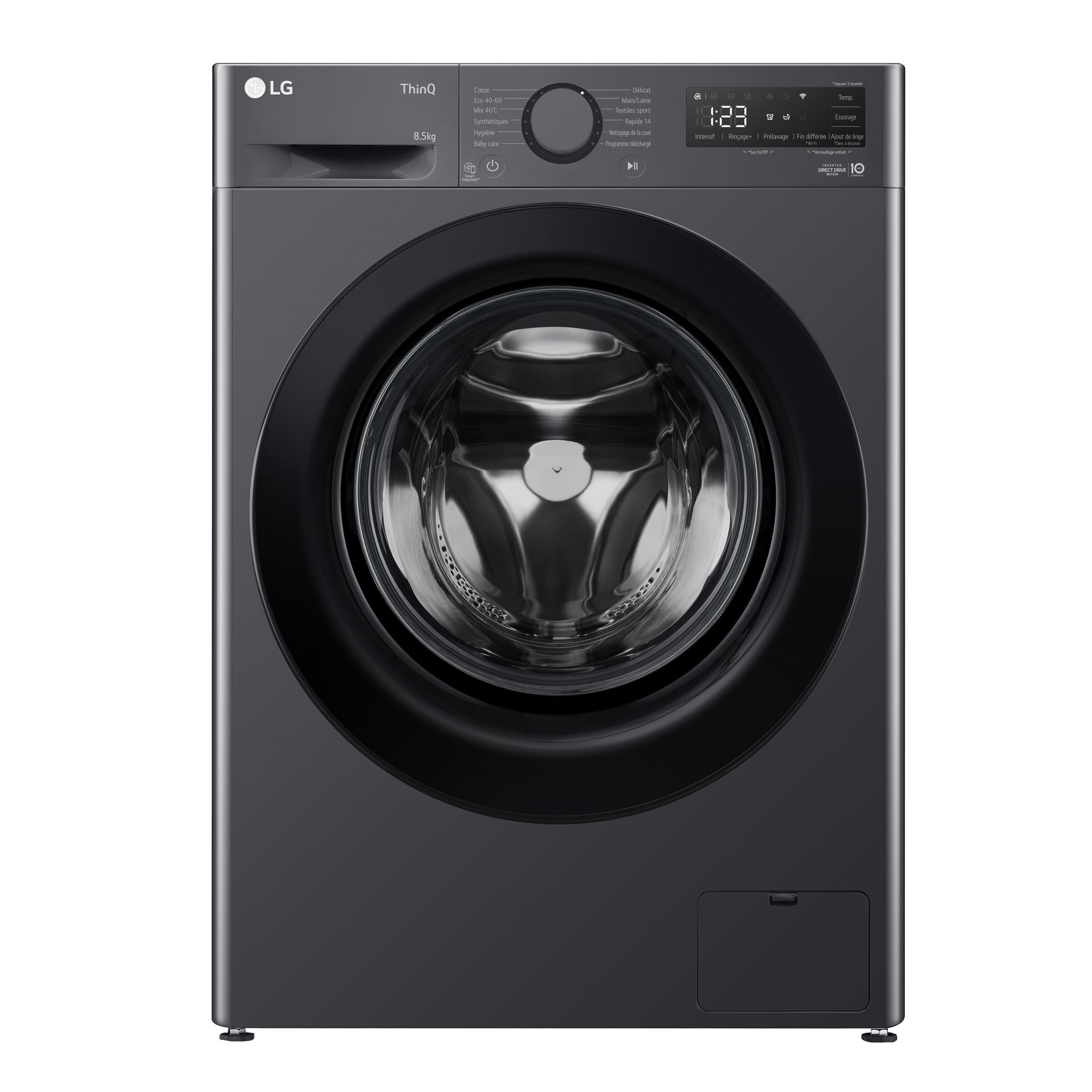 Voir la diapositive 1 : LG Lave linge hublot à induction F82AV35MB, 8.5 kg, 1200 T/min, A