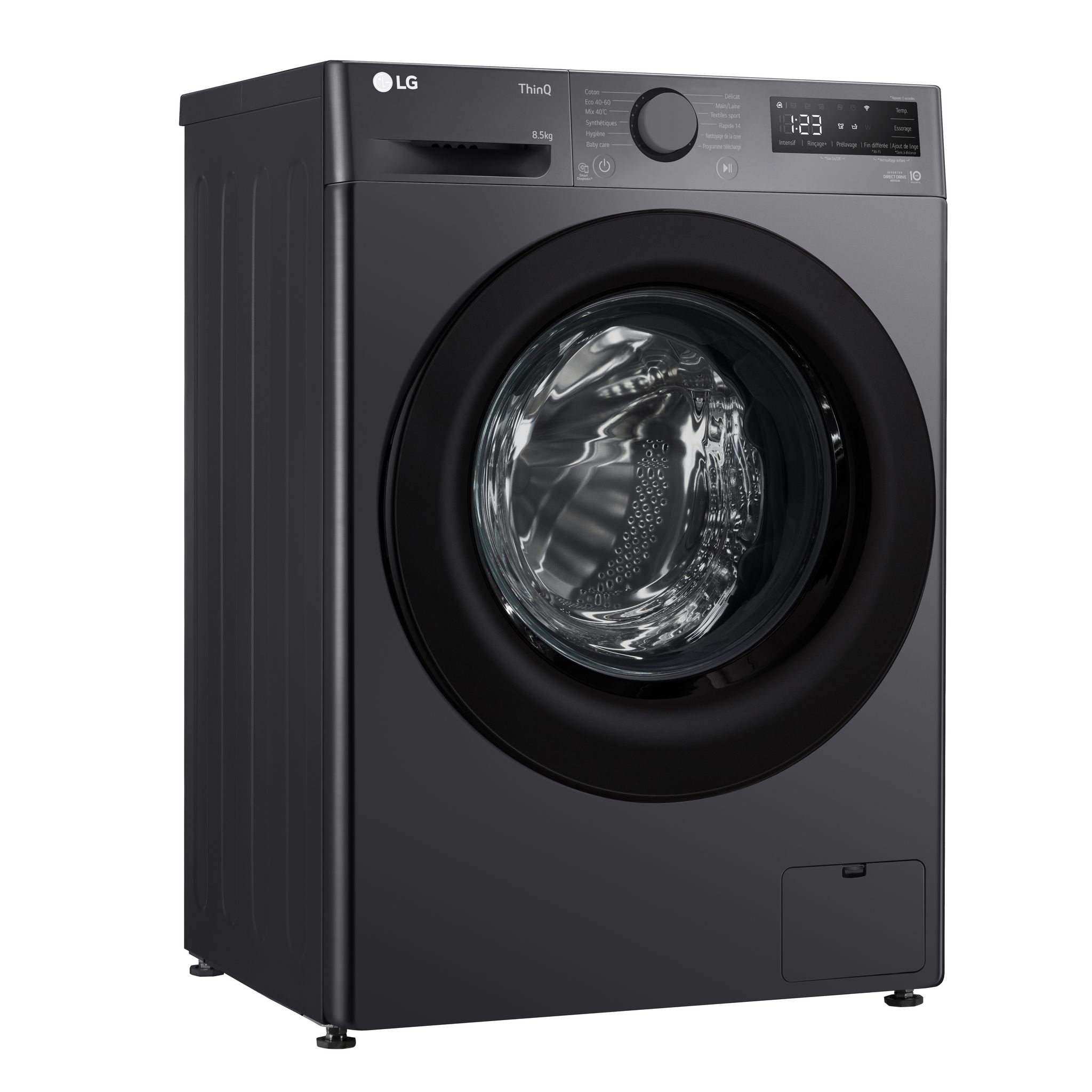 Voir la diapositive 2 : LG Lave linge hublot à induction F82AV35MB, 8.5 kg, 1200 T/min, A