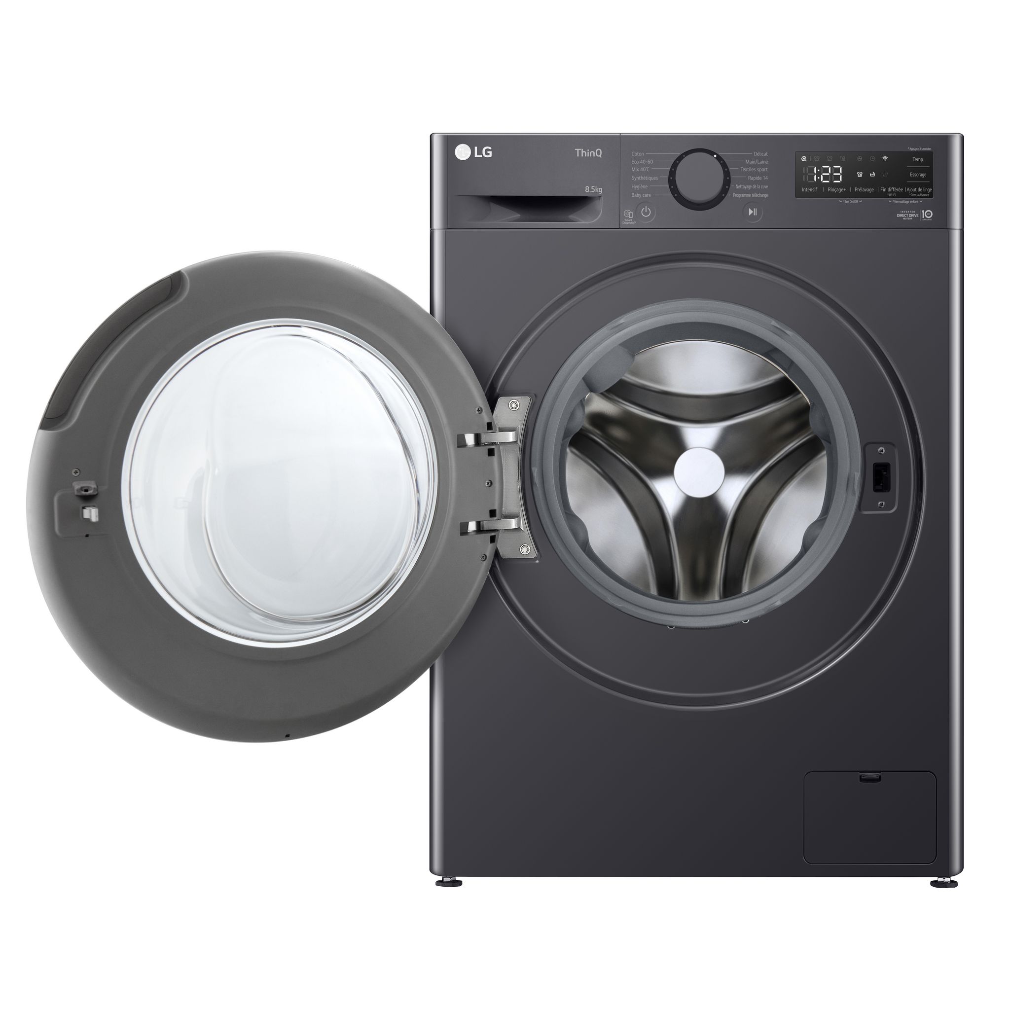 Voir la diapositive 3 : LG Lave linge hublot à induction F82AV35MB, 8.5 kg, 1200 T/min, A