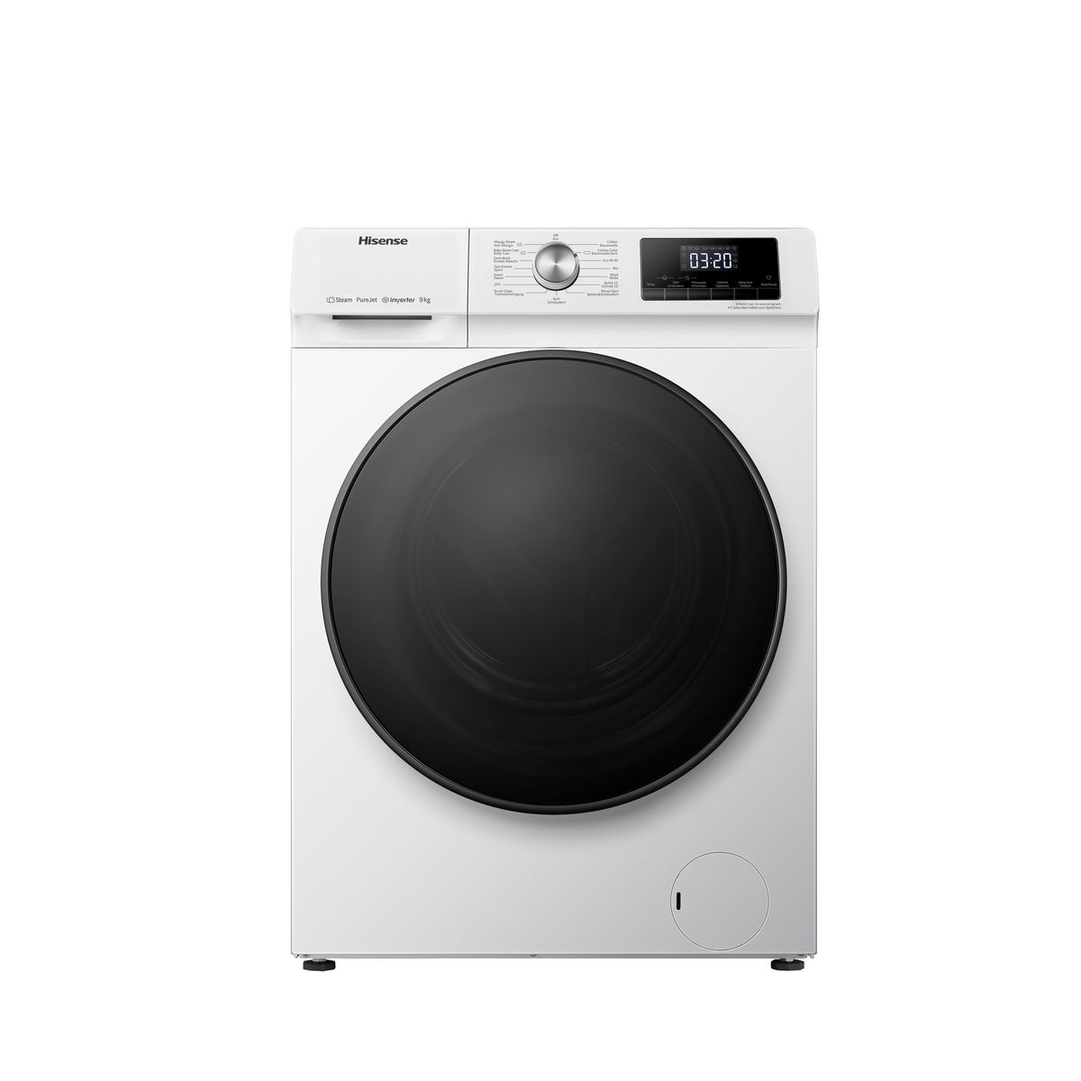 HISENSE Lave linge hublot à induction WFQA9014EVJM, 9 kg, 1400 T/min, A