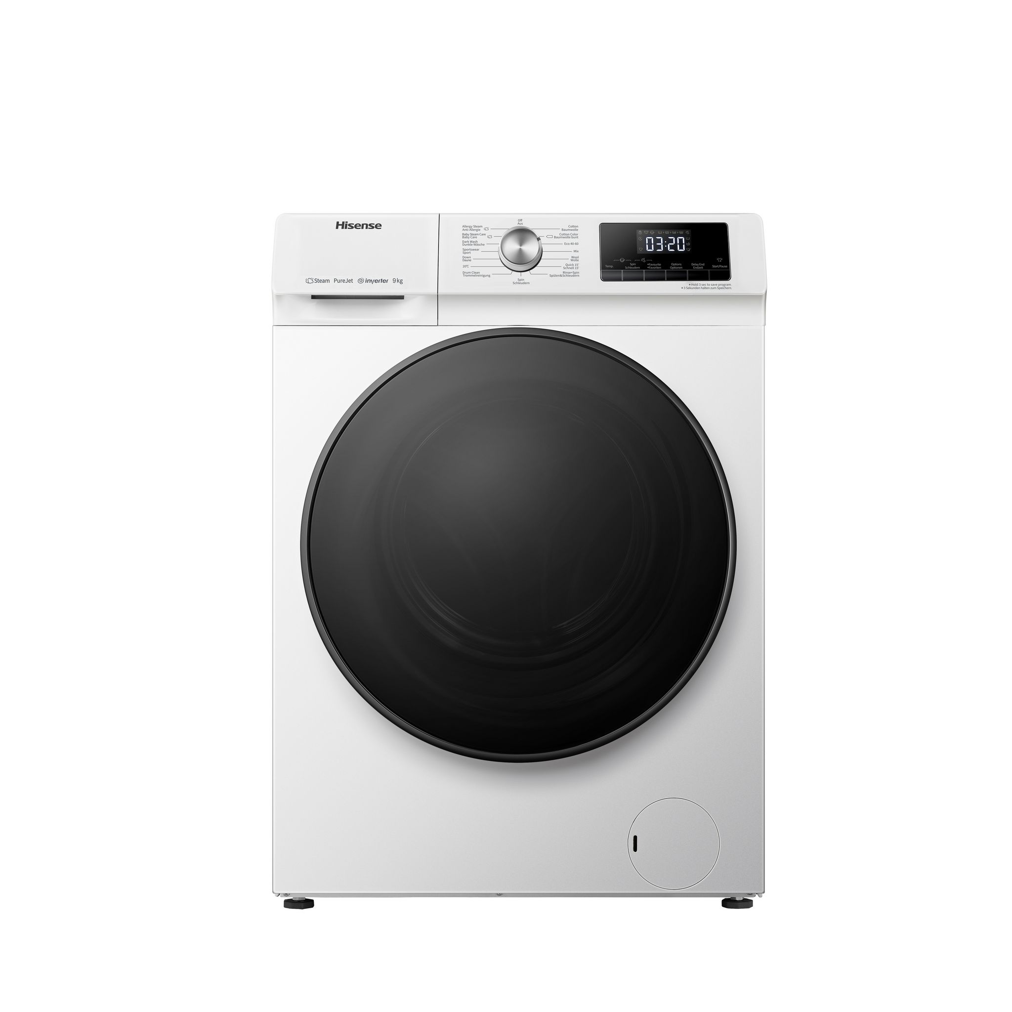 Voir la diapositive 2 : HISENSE Lave linge hublot à induction WFQA9014EVJM, 9 kg, 1400 T/min, A
