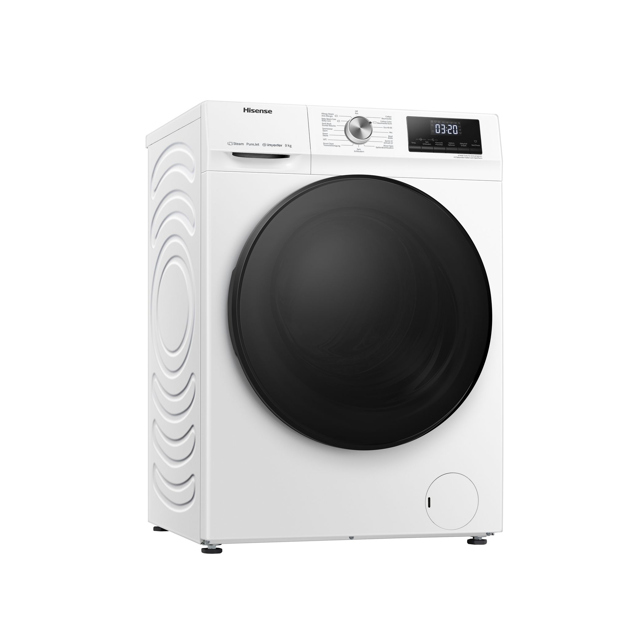 Voir la diapositive 3 : HISENSE Lave linge hublot à induction WFQA9014EVJM, 9 kg, 1400 T/min, A
