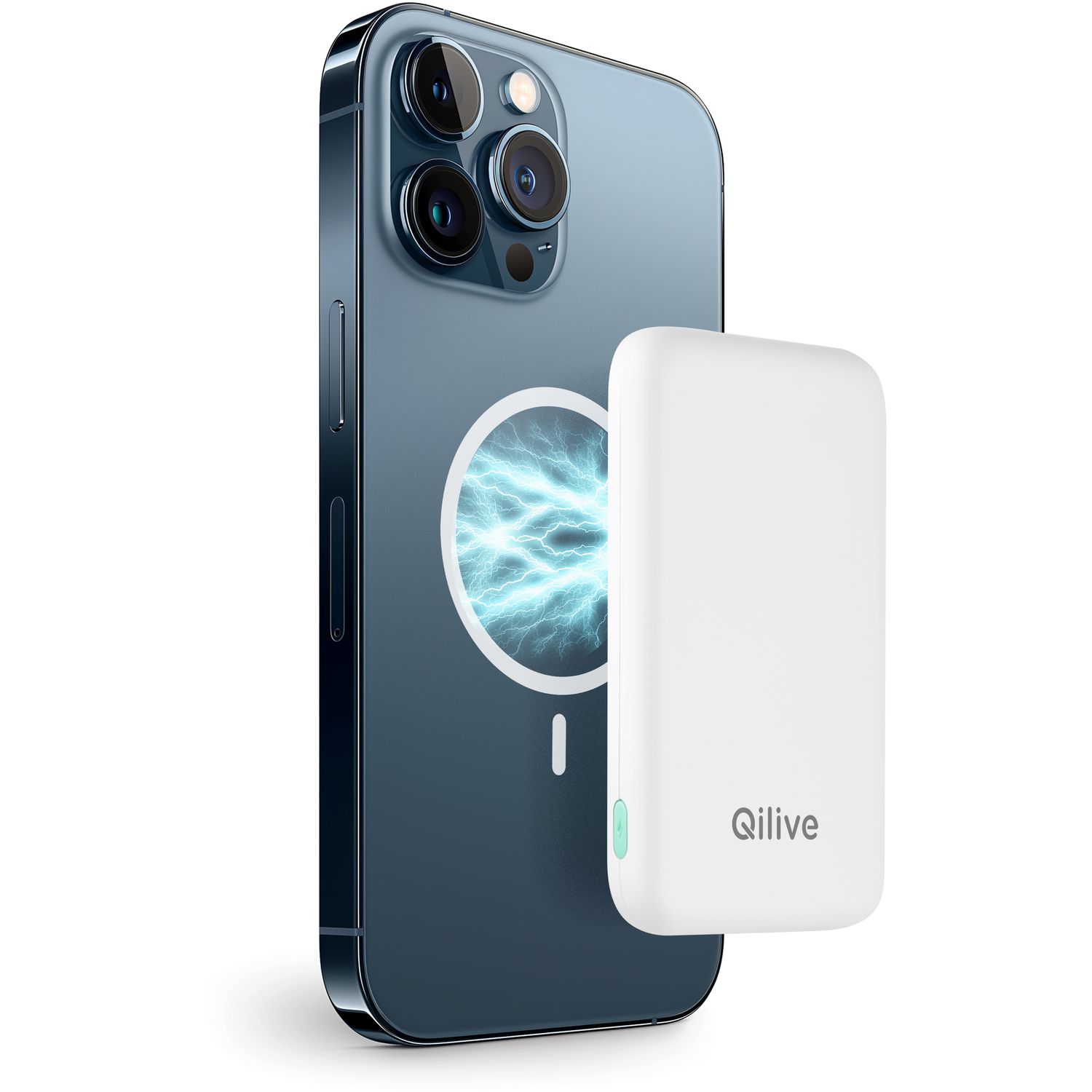 Voir la diapositive 4 : QILIVE Batterie de secours 5000mAh Magsafe - Blanc