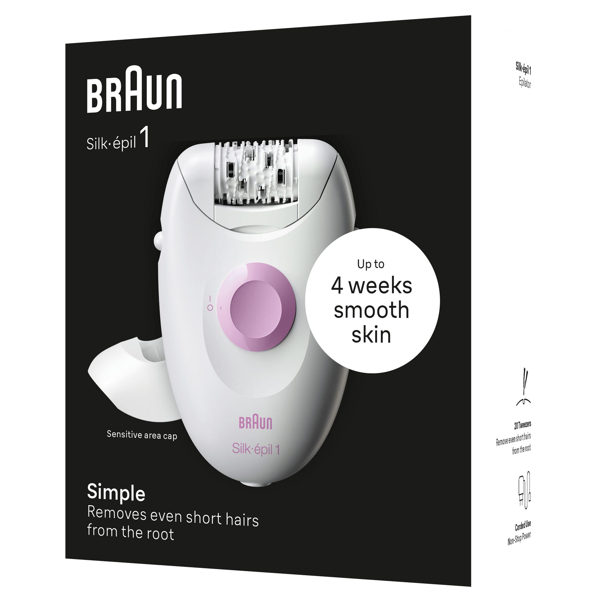 Voir la diapositive 6 : BRAUN Épilateur SE 1-010 - Blanc
