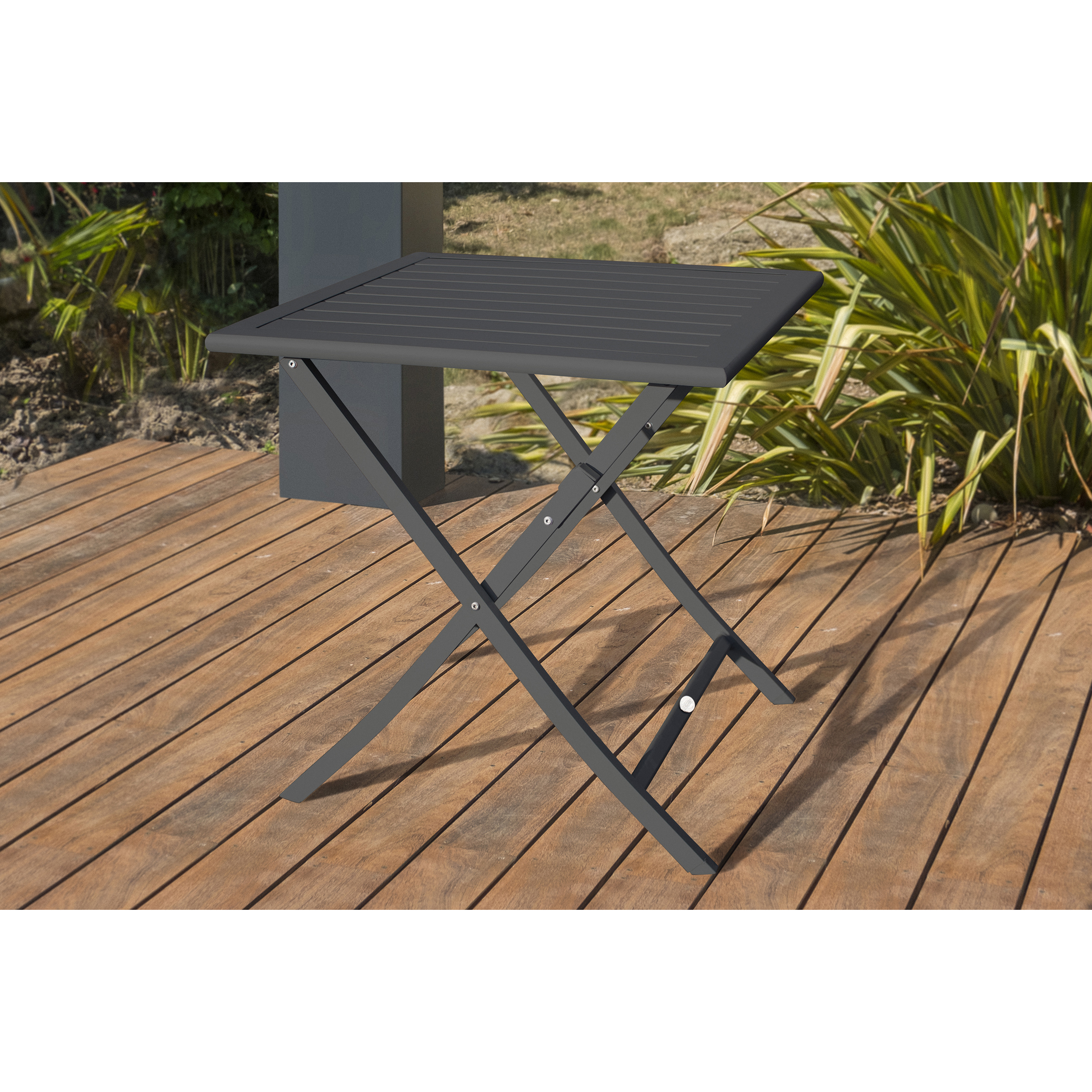 Voir la diapositive 3 : CITY GARDEN Salon de jardin - 2 places - Aluminium - Anthracite - MARIUS
