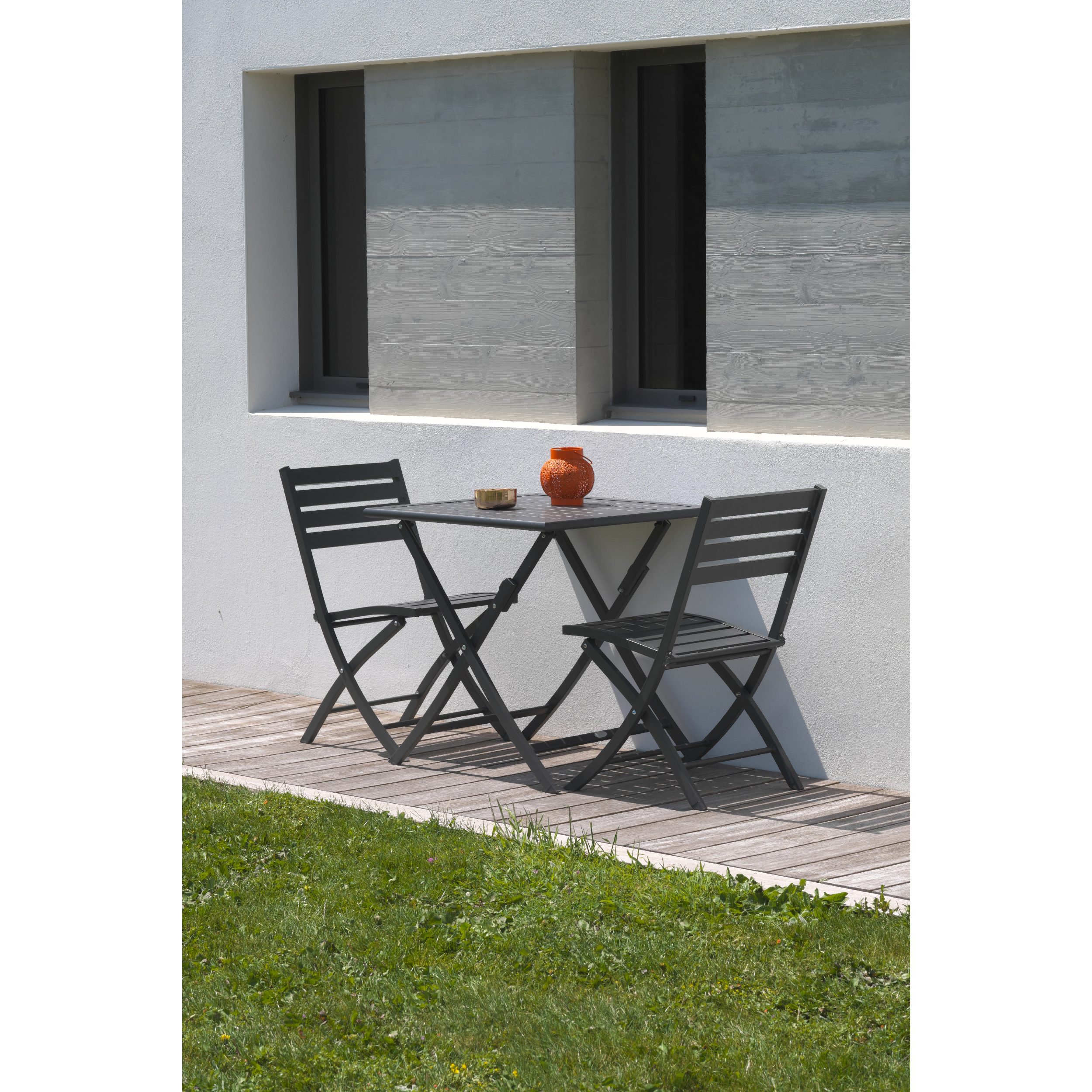 Voir la diapositive 7 : CITY GARDEN Salon de jardin - 2 places - Aluminium - Anthracite - MARIUS