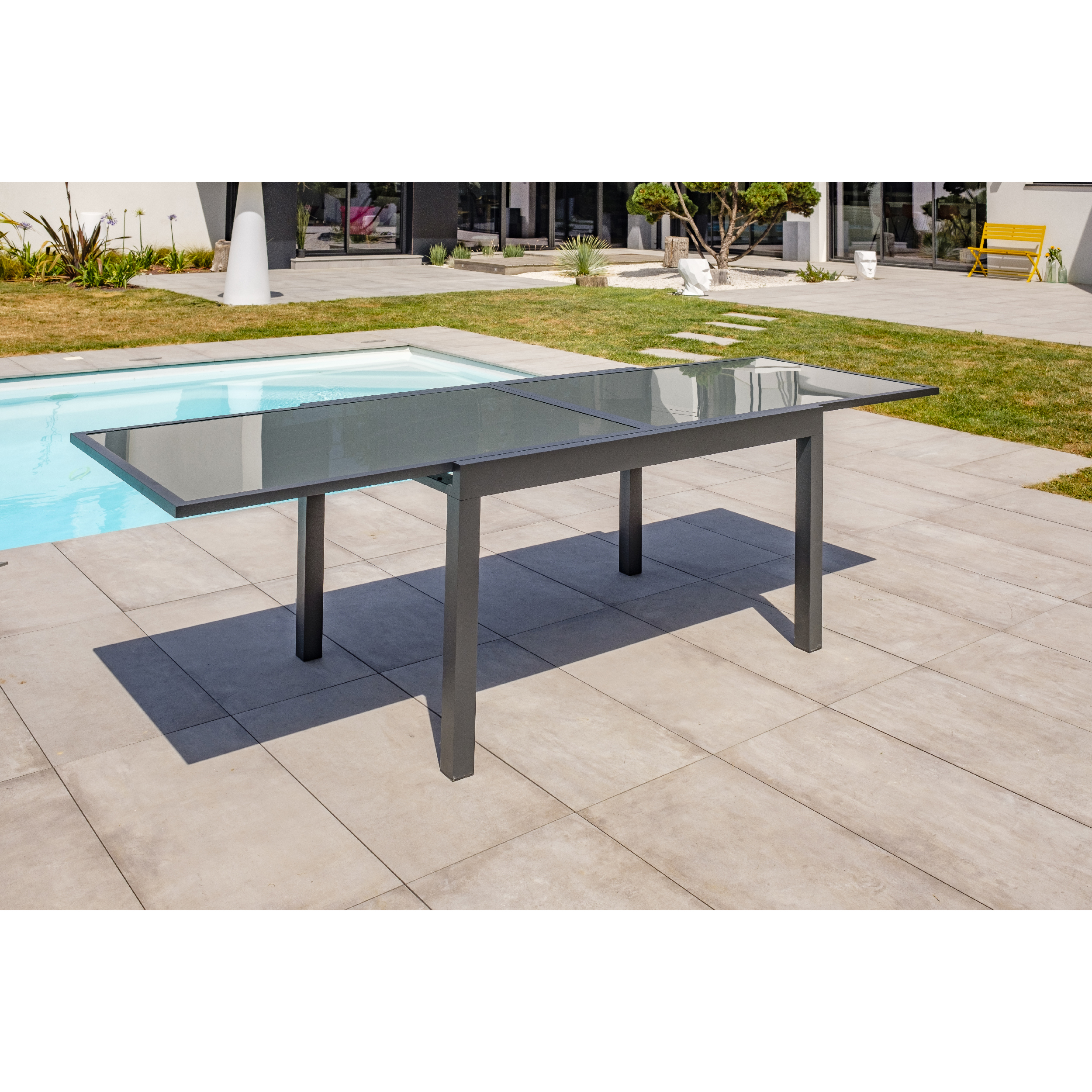 Voir la diapositive 9 : Salon de jardin - 8 places - Aluminium - Anthracite - TOLEDE