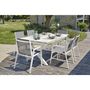 Voir la diapositive 2 : DCB GARDEN Salon de jardin - 6 places - Aluminium - Blanc - FLORIDE