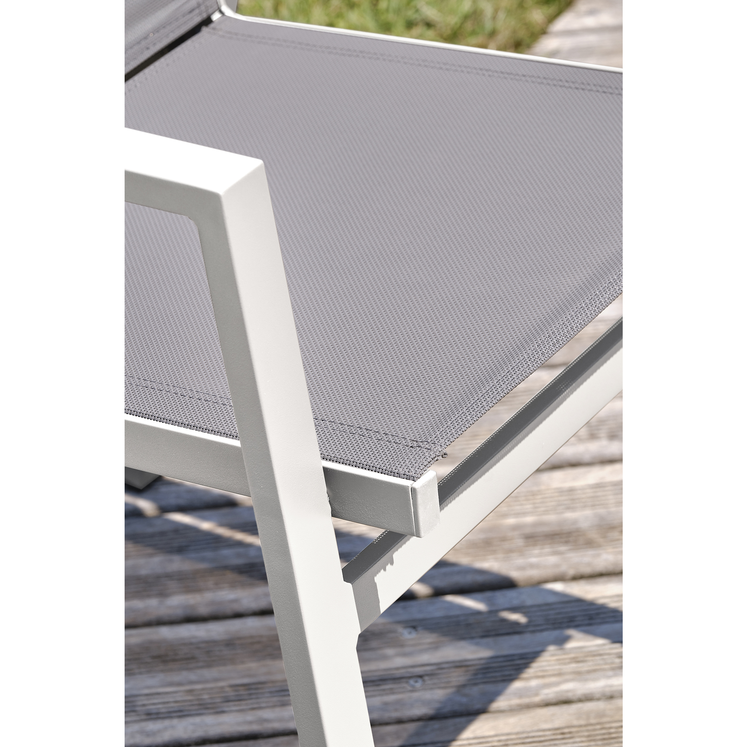 Voir la diapositive 8 : DCB GARDEN Salon de jardin - 6 places - Aluminium - Blanc - FLORIDE