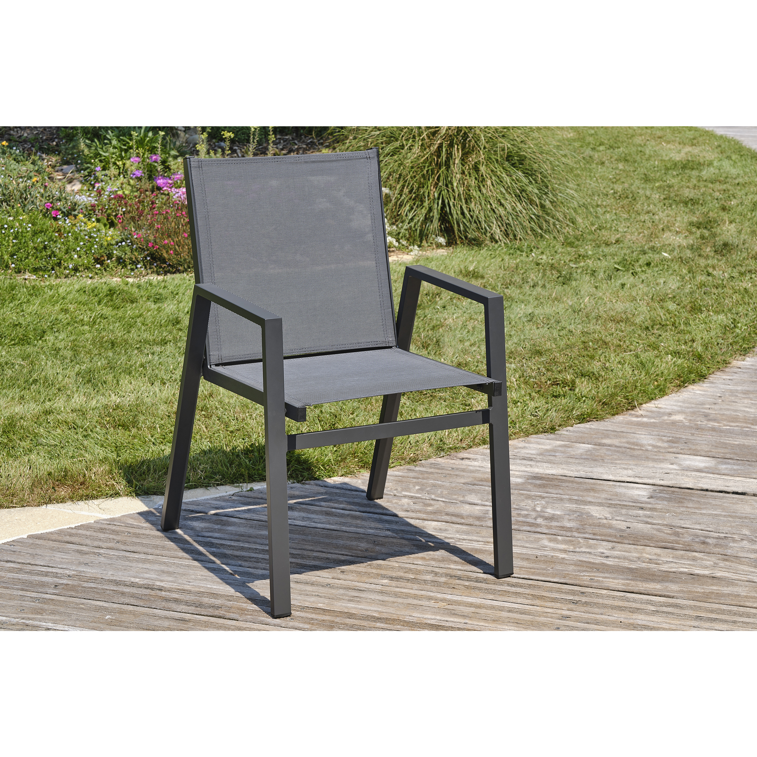 Voir la diapositive 6 : DCB GARDEN Salon de jardin - 6 places - Aluminium - Anthracite - FLORIDE