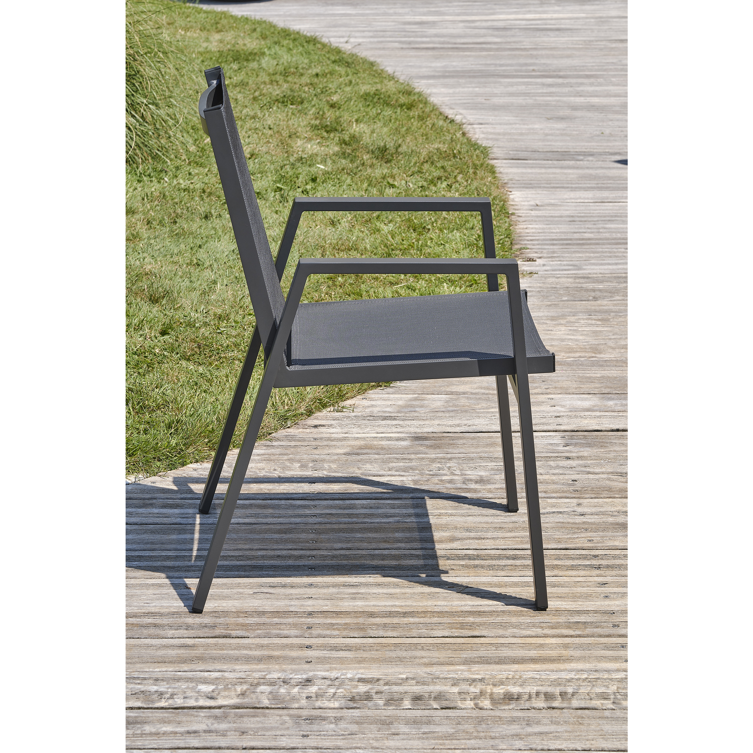 Voir la diapositive 7 : DCB GARDEN Salon de jardin - 6 places - Aluminium - Anthracite - FLORIDE