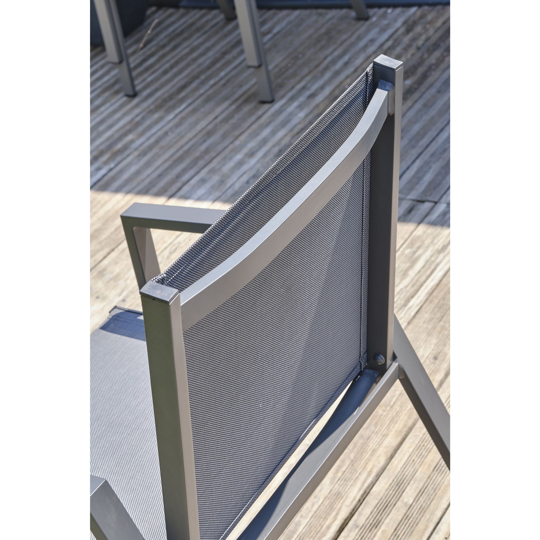 Voir la diapositive 9 : DCB GARDEN Salon de jardin - 6 places - Aluminium - Anthracite - FLORIDE