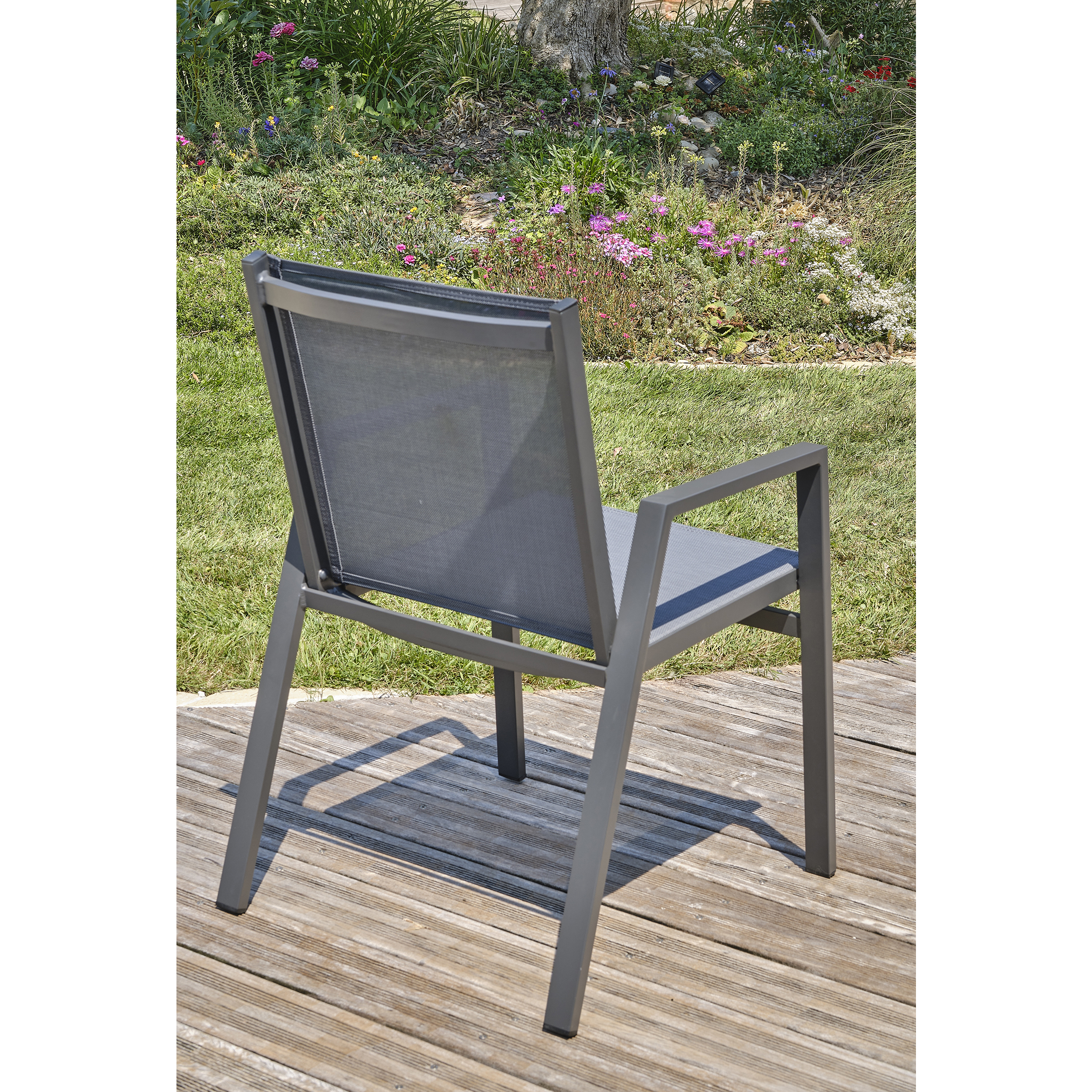 Voir la diapositive 11 : DCB GARDEN Salon de jardin - 6 places - Aluminium - Anthracite - FLORIDE