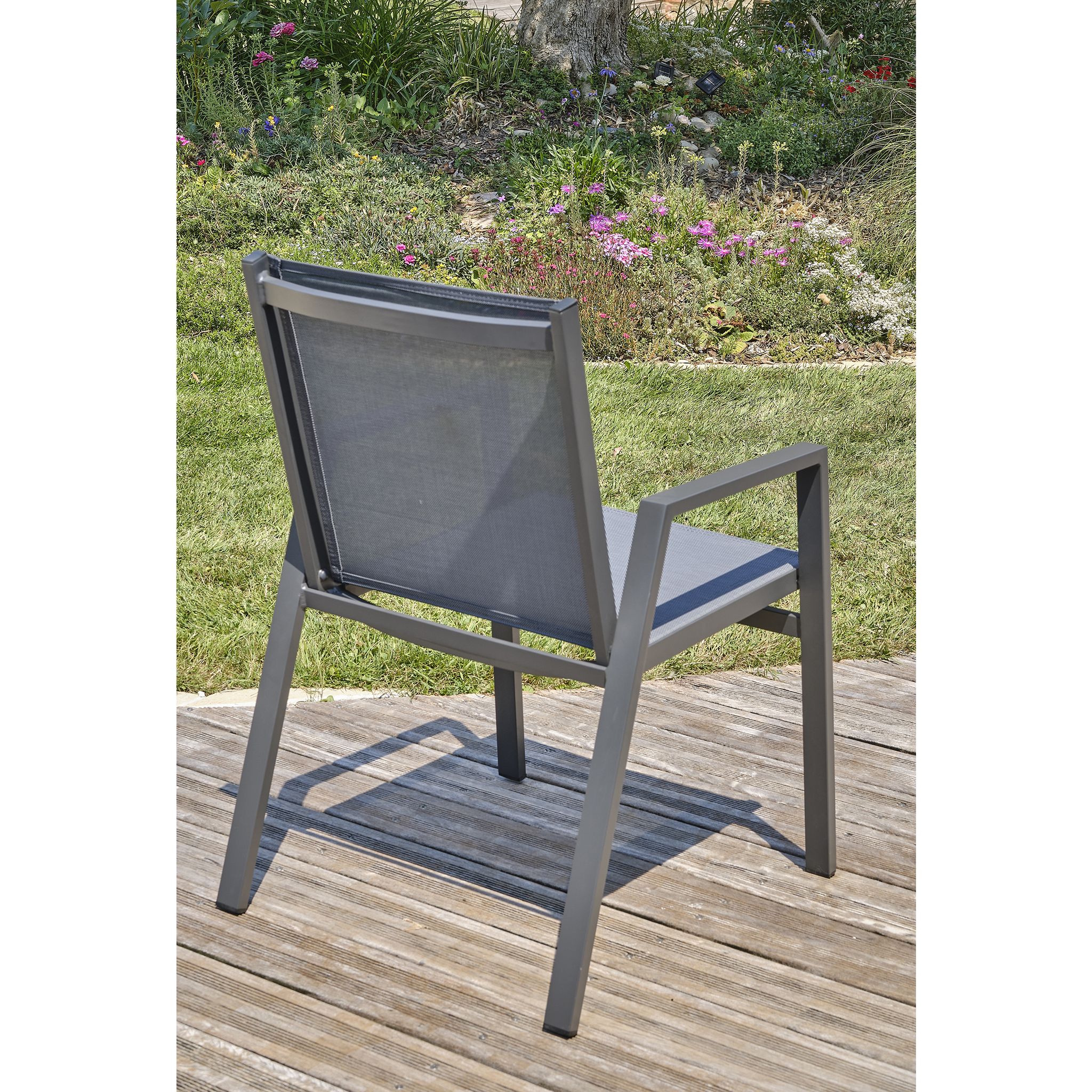 Voir la diapositive 11 : DCB GARDEN Salon de jardin - 6 places - Aluminium - Anthracite - FLORIDE