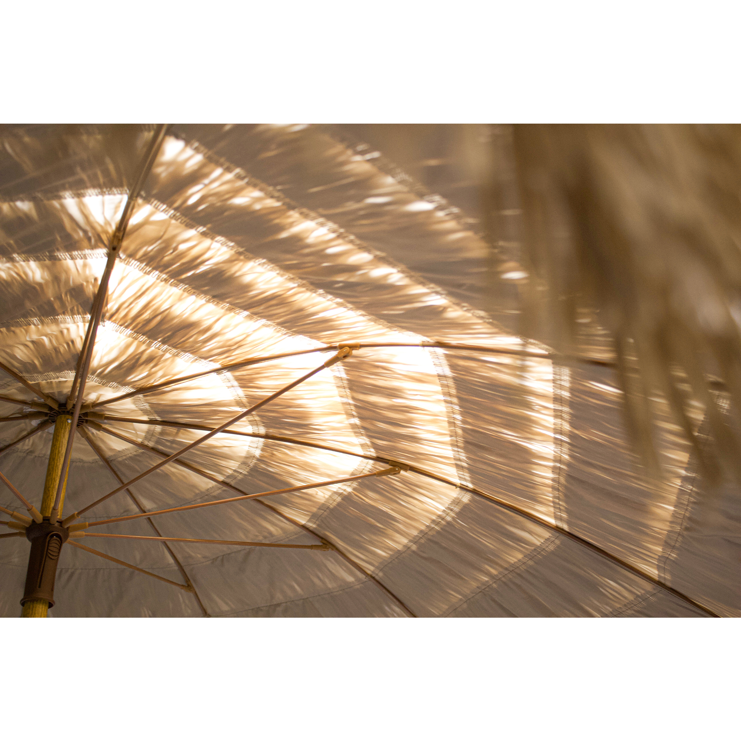 Voir la diapositive 3 : DCB GARDEN Parasol droit à franges - Acier et finition bois - Marron - D2m - HAWAI