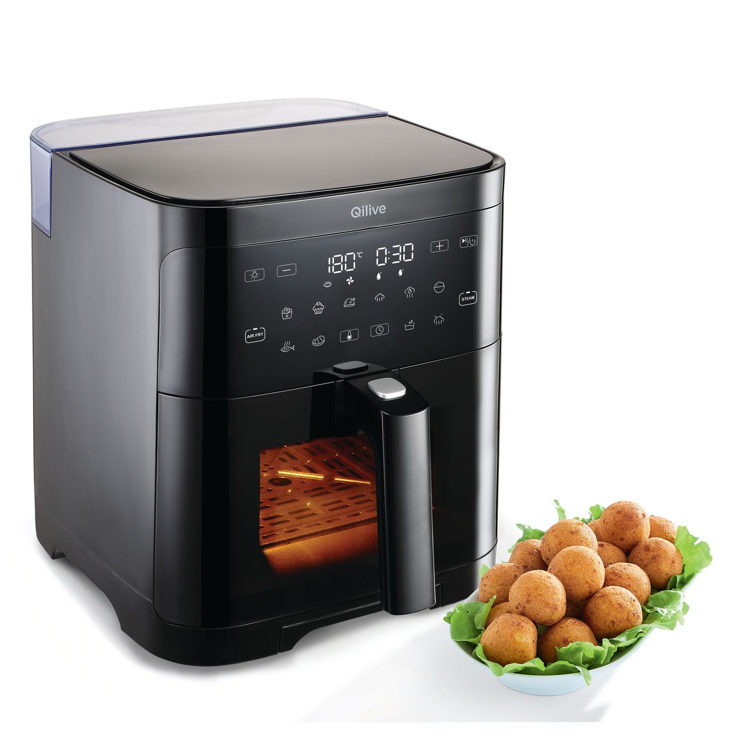 Voir la diapositive 2 : QILIVE Friteuse sans huile à air chaud Q.5650 - Noir